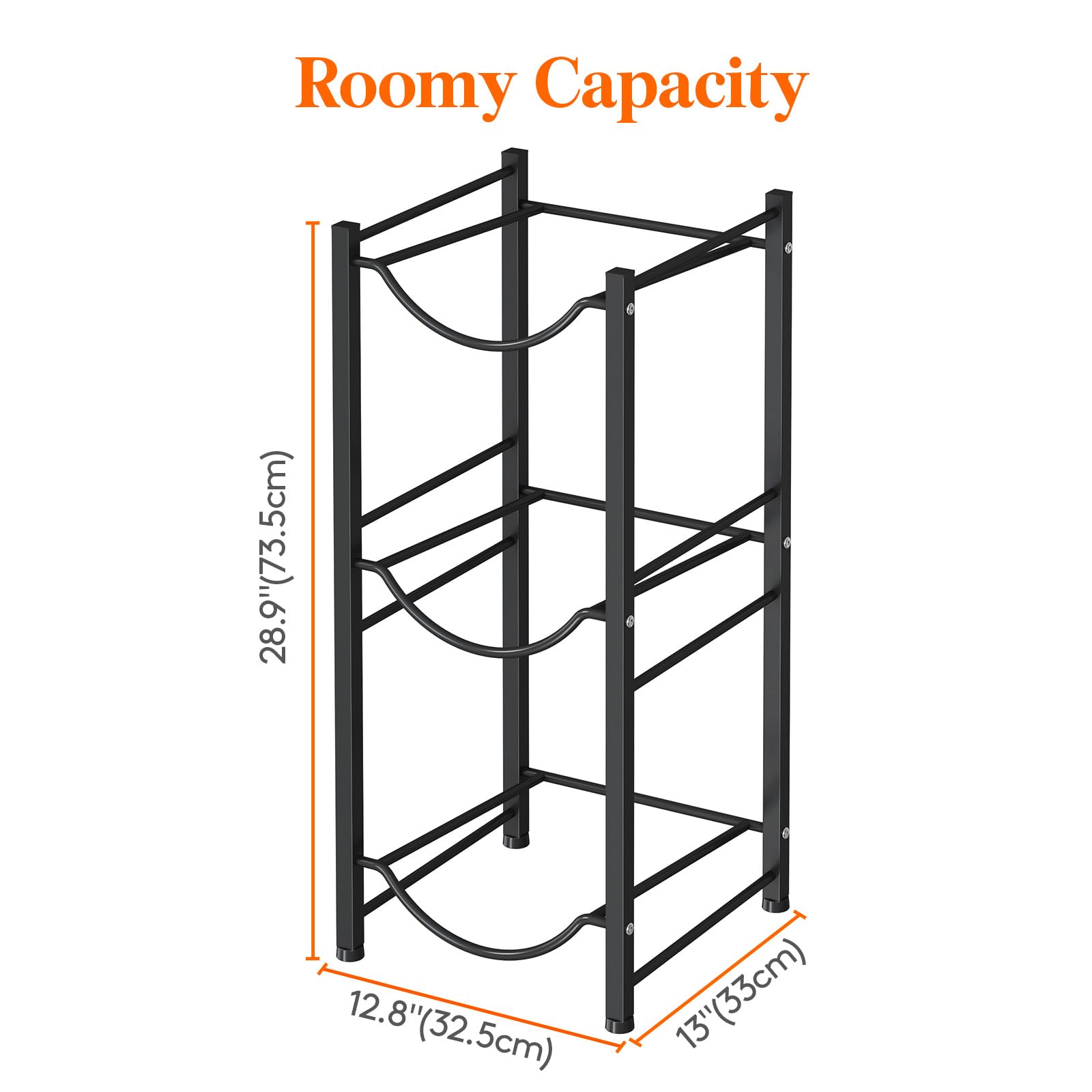 Lifewit 5 Gallon Water Jug Holder, 3 Tier Water Bottle Stand, 3 Slots Heavy Duty Water Dispenser Rack for Gallon Jugs, 126 lb/57 kg Capacity Detachable Water Jug Shelf Organizer for Home/Office Black