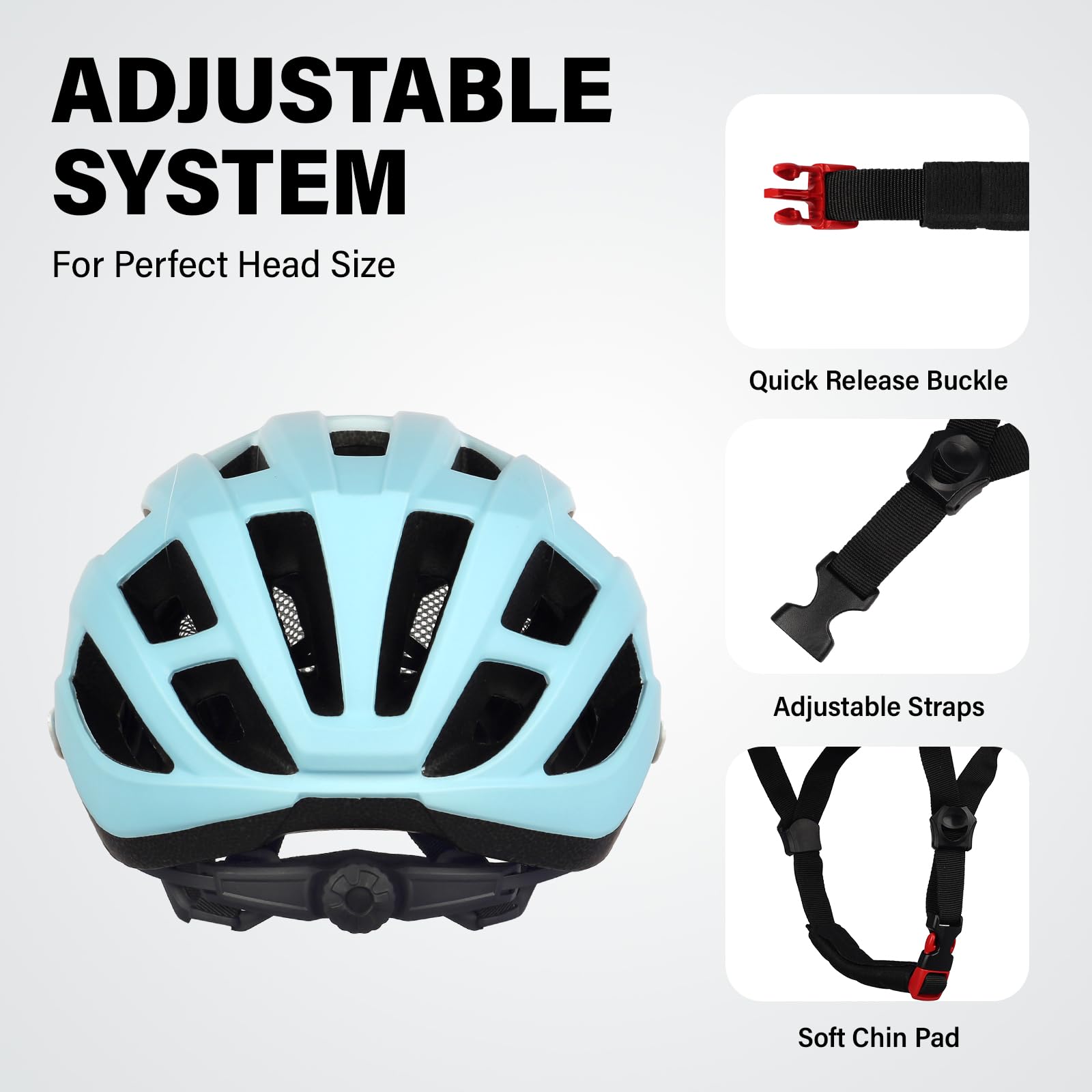 Youth Adult Road Bike Helmet, Men Women Adjustable Mountain Bicycle Helmet with Detachable Visor, 2 Sizes for Age 8-14+ Youth, Kids, Adult