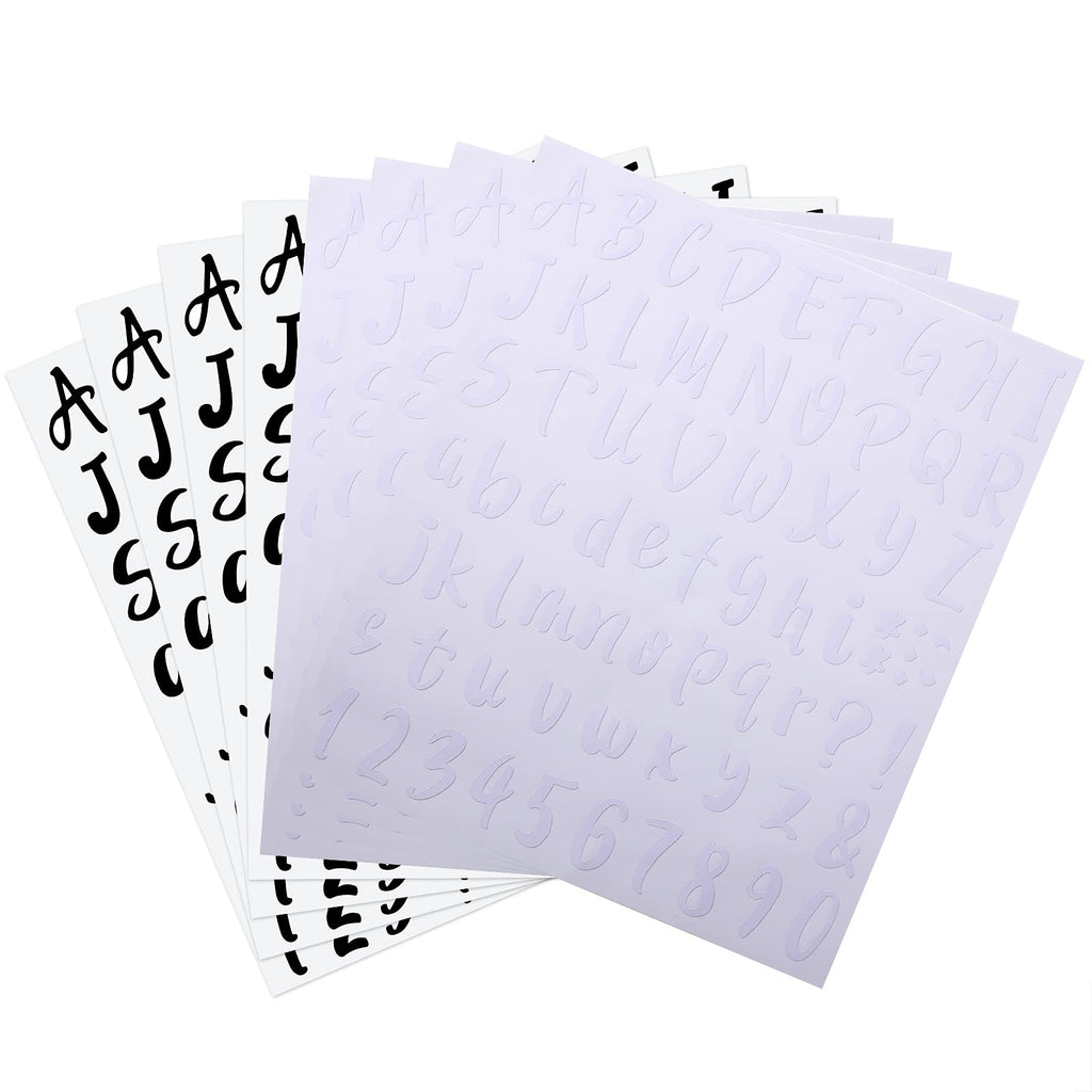 Outus 576 Pieces 8 Sheets Letters Stickers Self Adhesive Vinyl Letter for Graduation Cap Alphabet Number Stickers Mailbox Numbers Sticker, Decals for Classroom Decor Sign Door(Black,1 Inch)
