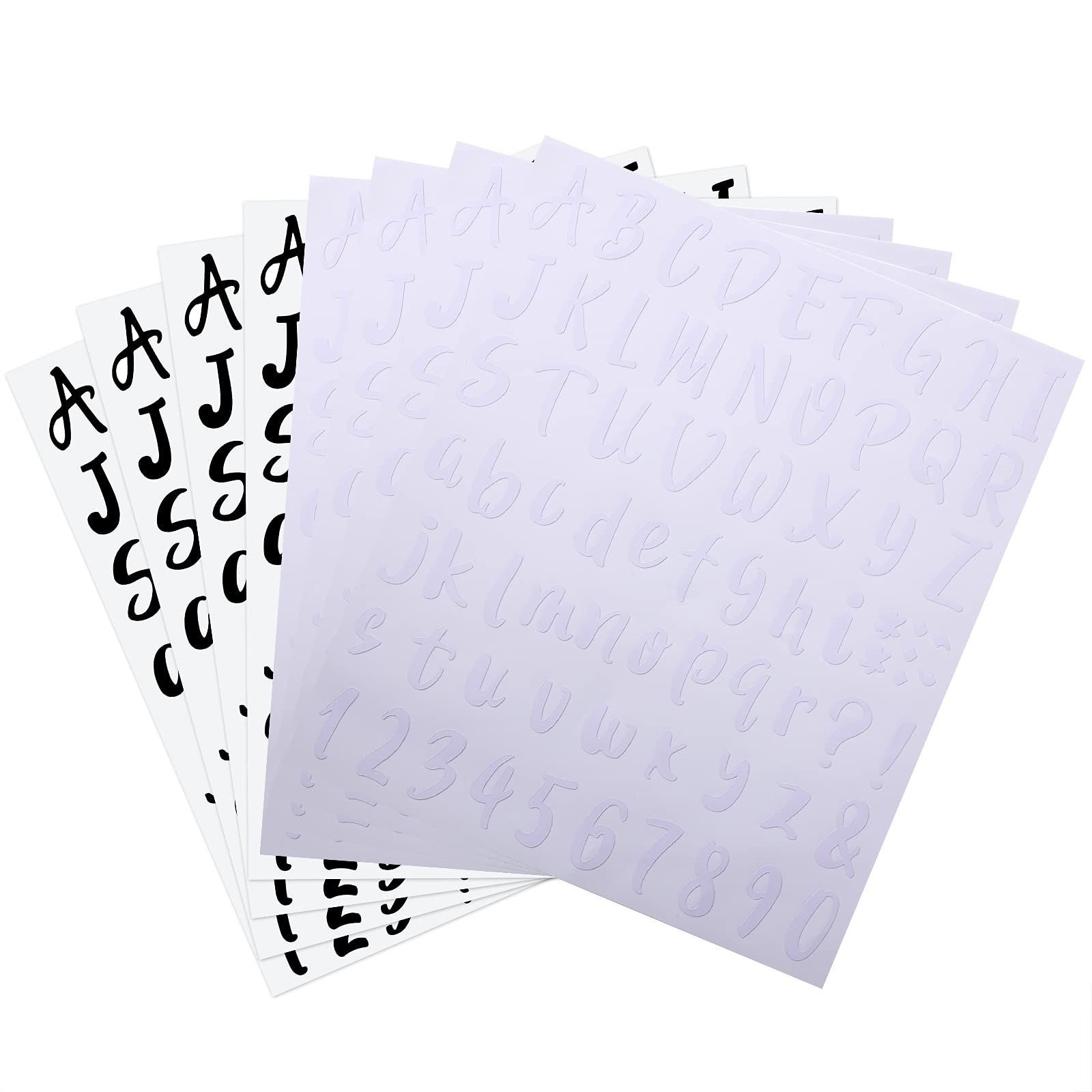 Outus 576 Pieces 8 Sheets Letters Stickers Self Adhesive Vinyl Letter for Graduation Cap Alphabet Number Stickers Mailbox Numbers Sticker, Decals for Classroom Decor Sign Door(Black,1 Inch)