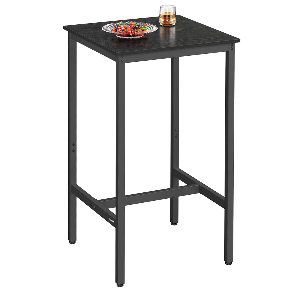 VASAGLE Bar Table, Kitchen Dining Table, High Top Pub Table, Bar Height Cocktail Table for Living Room Party, Sturdy Metal, 15.7 x 39.4 x 35.4 Inches for Narrow Spaces, Ebony Black and Ink Black