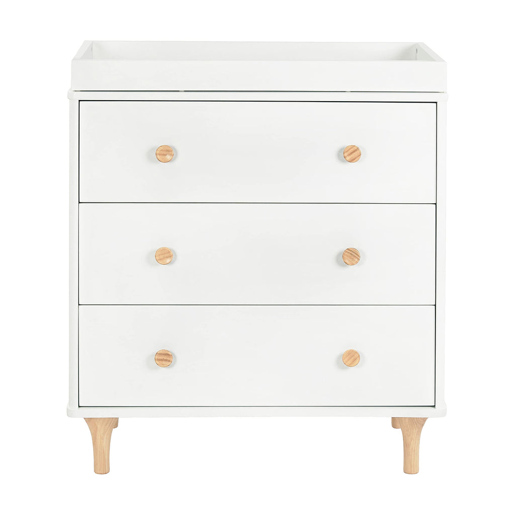 Babyletto Lolly 3-Drawer Changer Dresser with Removable Changing Tray in Natural Walnut, Greenguard Gold Certified