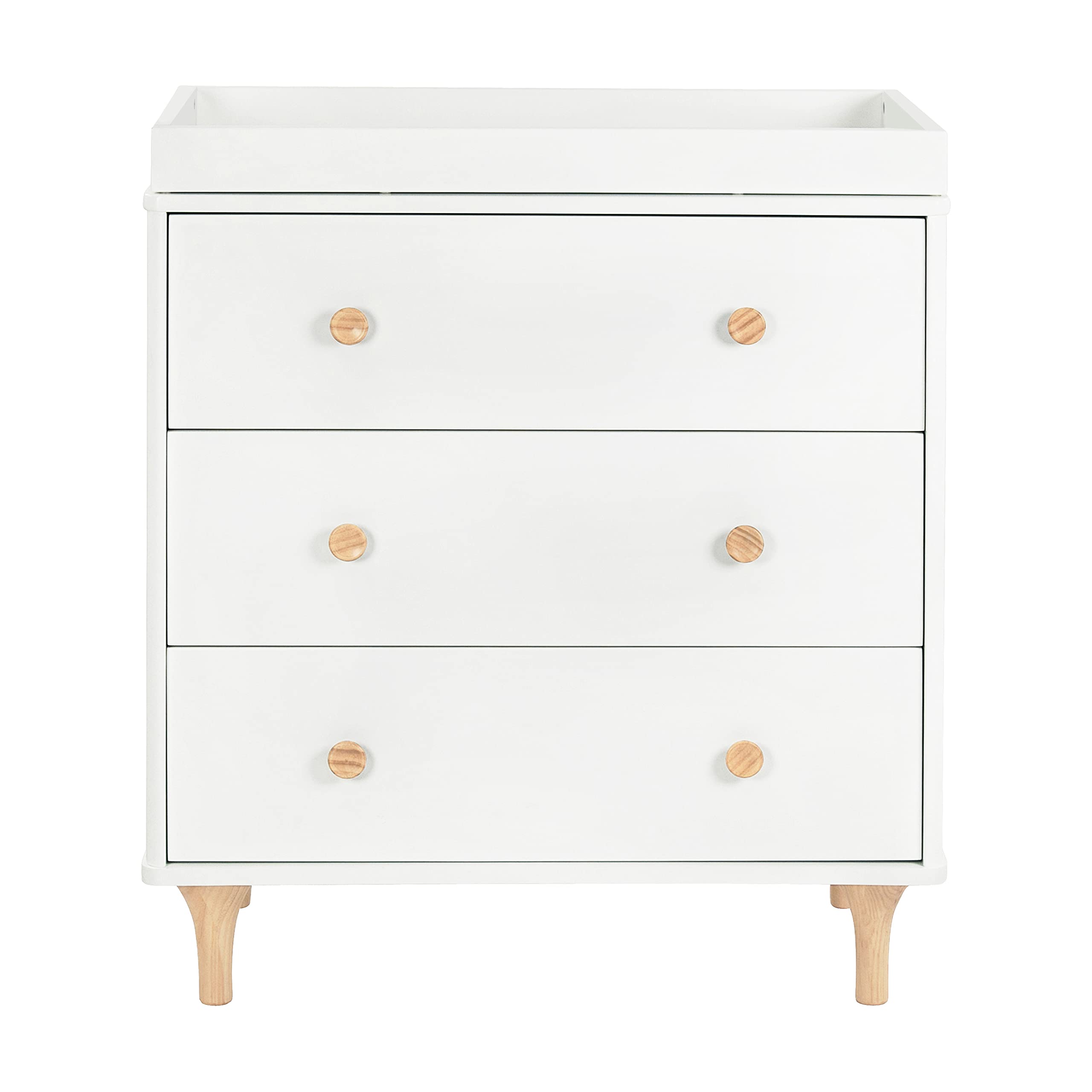 Babyletto Lolly 3-Drawer Changer Dresser with Removable Changing Tray in Natural Walnut, Greenguard Gold Certified