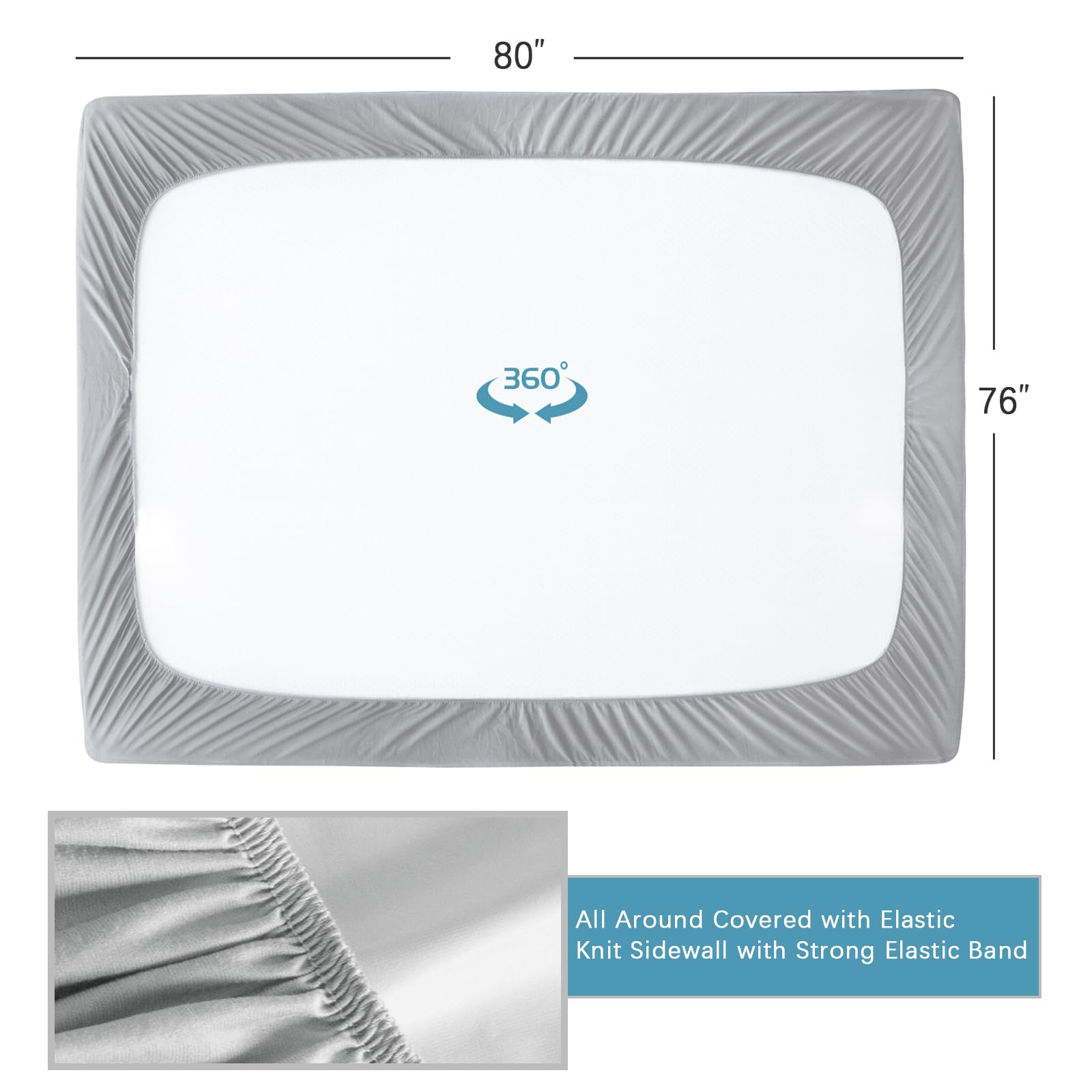 2 Pack Twin Mattress Protector Waterproof, Noiseless & Soft Coverage Mattress Fitted Sheet Twin with Deep Pocket up to 14", Super Breathable & Easy Wash Twin Size Mattress Protector