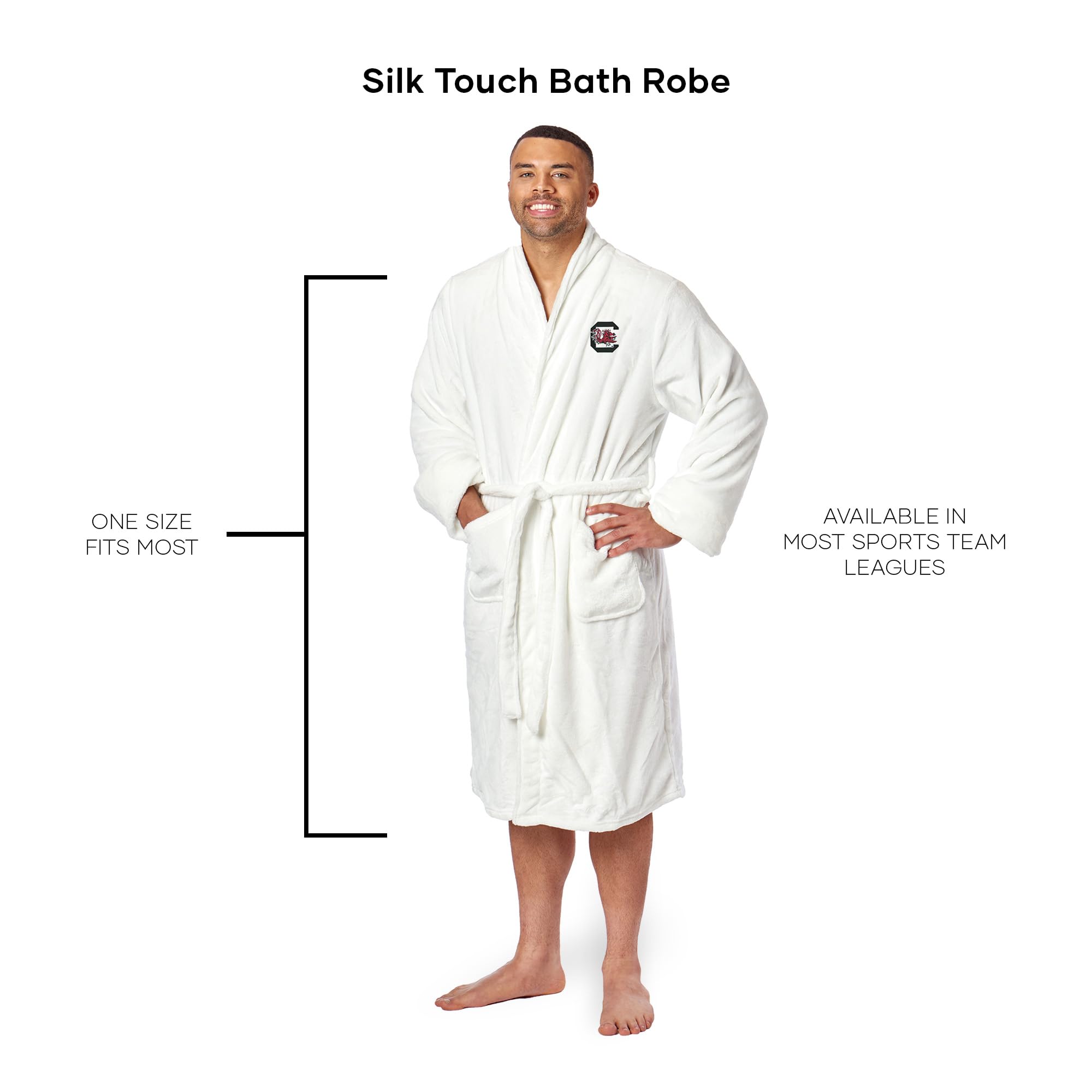 Northwest NCAA Adult Unisex Silk Touch Bathrobe, Officially Licensed Loungewear, Soft Plush Polyester