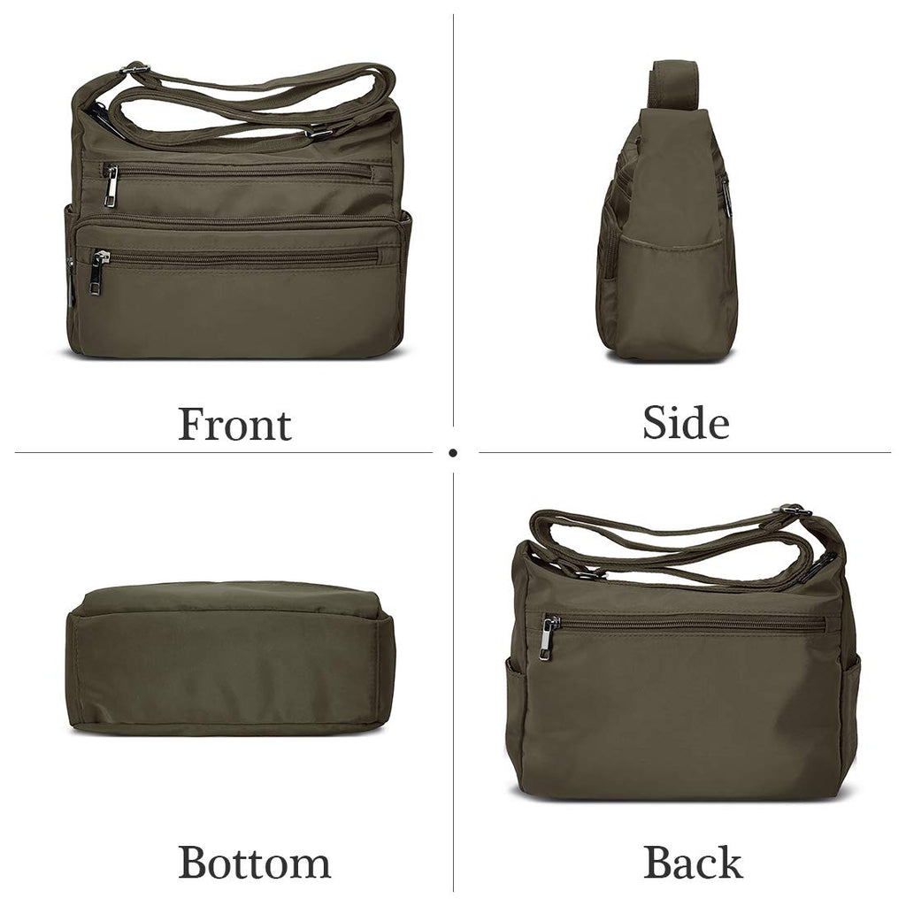 VOLGANIK ROCK RFID Purses for Women Fabric Nylon Multi Pocket Crossbody Bag Ladies Travel Handbag