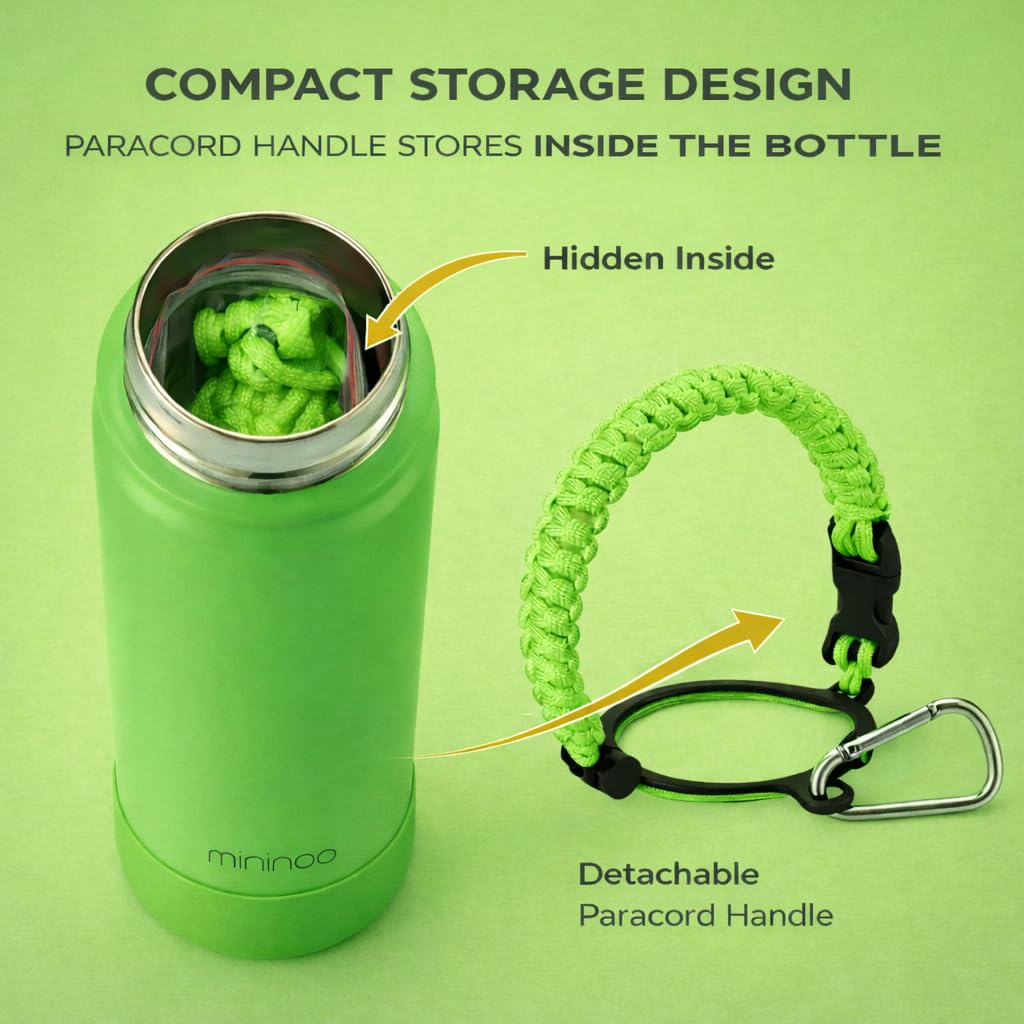 mininoo 24 oz Insulated Water Bottle with Straw Lid, Stainless Steel Double Wall Vacuum, Leak Proof, BPA Free, Keep Cold for 24H & Hot for 12H-2 pack(Black)