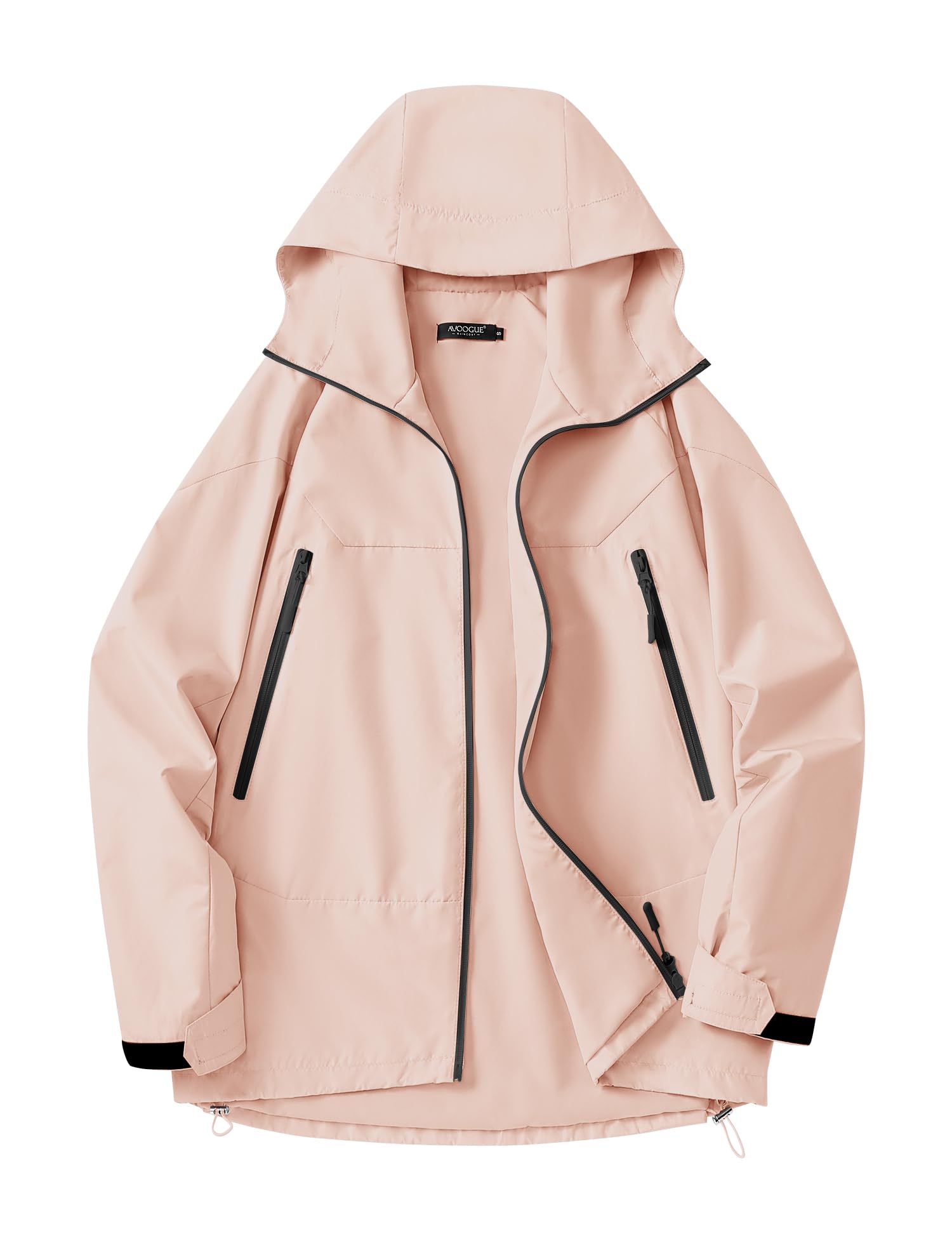 Avoogue Rain Jacket for Women Waterproof Lightweight Rain Coat Hiking Windbreaker Jacket with Hood