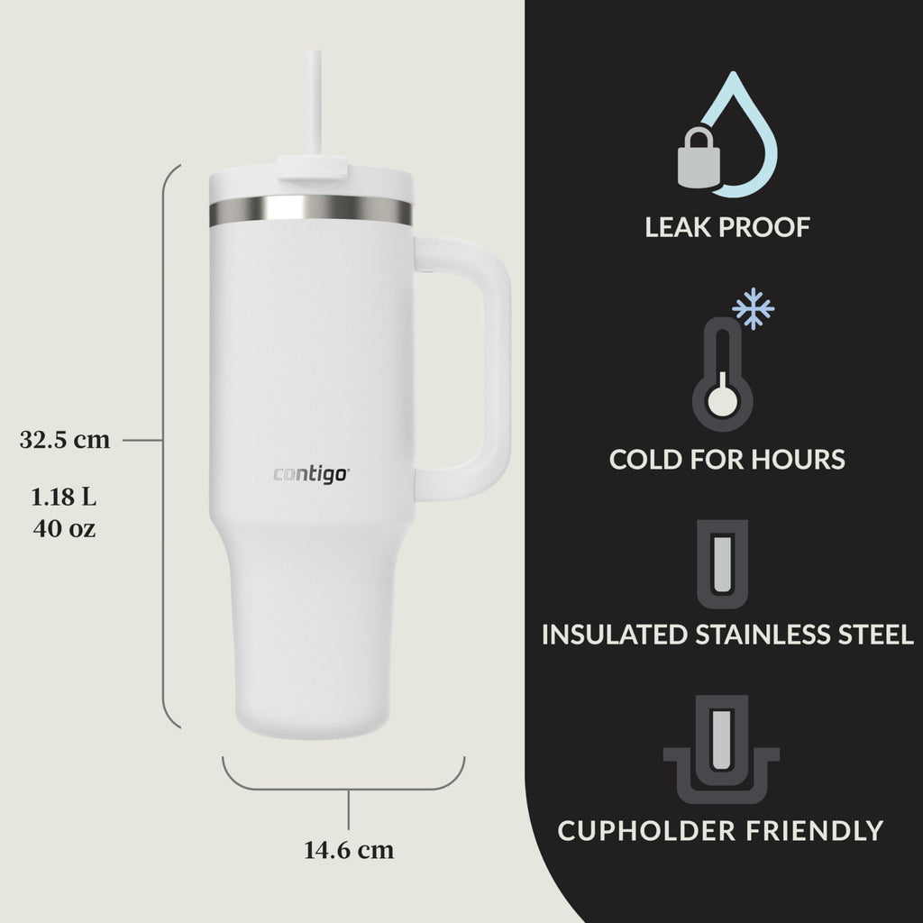 Contigo Streeterville 30oz Tumbler, Stainless Steel Vacuum Insulated, Leak-Proof, Cold for 29 Hours, Fits in cupholders, Licorice