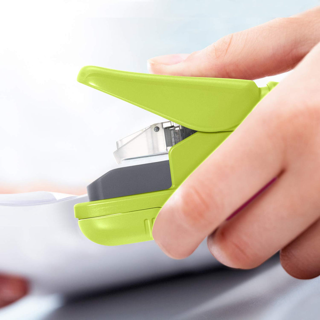 Plus Paper Clinch Compact Staple-Free Stapler, Blue Turquoise