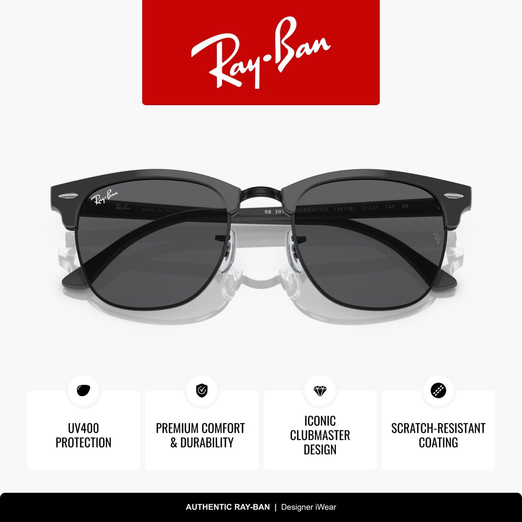 Ray-Ban RB3016 Clubmaster Classic Square Sunglasses for Men for Women