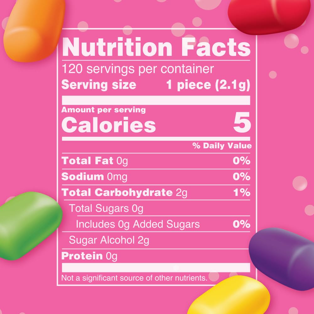 HUBBA BUBBA Minis SKITTLES Flavored Sugar Free Gum, Bubble Gum Packs, Candy Bulk, Resealable Bulk Bag