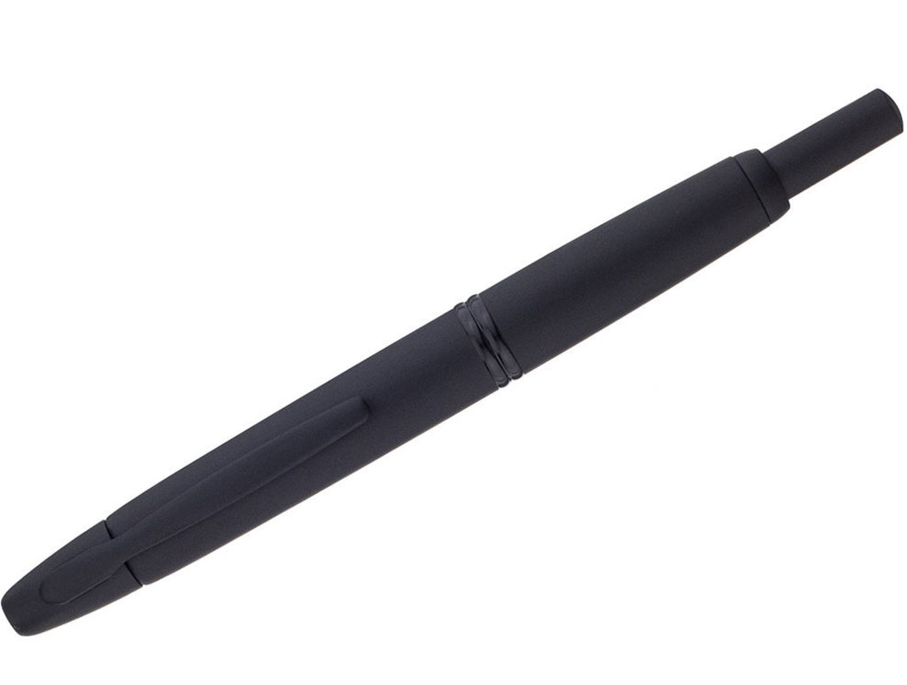PILOT Vanishing Point Collection Refillable & Retractable Fountain Pen, Black Carbonesque Barrel with Rhodium Accents, Blue Ink, Medium Nib (60246)