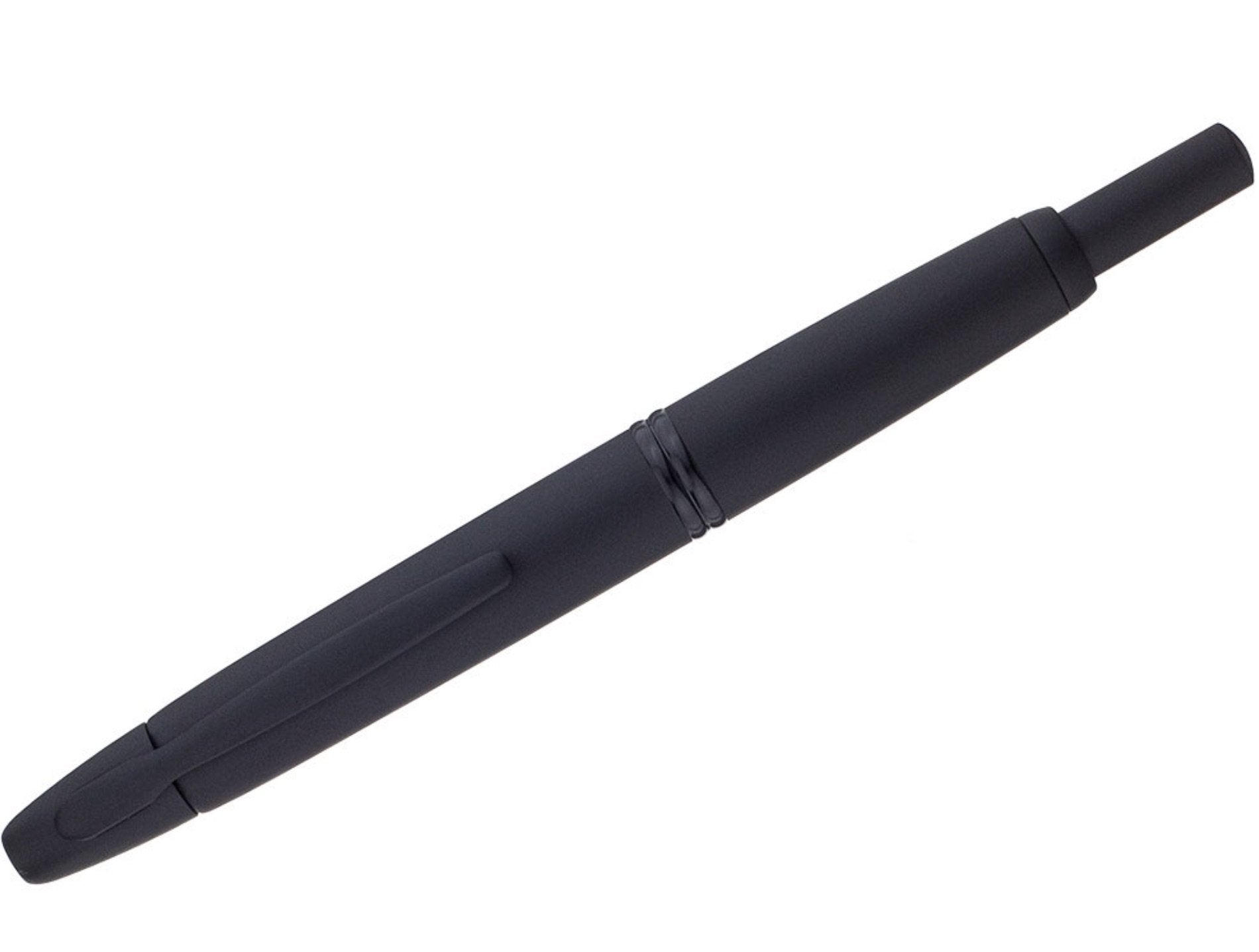 PILOT Vanishing Point Collection Refillable & Retractable Fountain Pen, Black Carbonesque Barrel with Rhodium Accents, Blue Ink, Medium Nib (60246)
