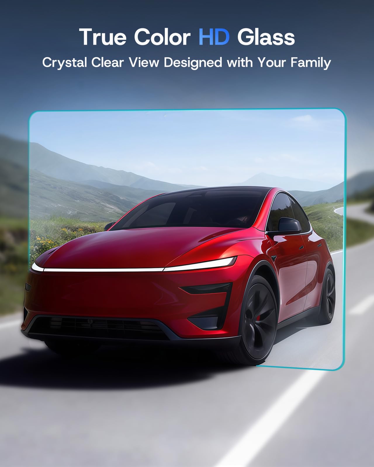 8" Rear Screen Protector for Tesla Model Y Juniper/Model 3 Highland, [HD & No-edge Gaps & 9H] Tempered Glass Screen Protector with Alignment Frame for Tesla Model 3/Y Accessories, Glossy
