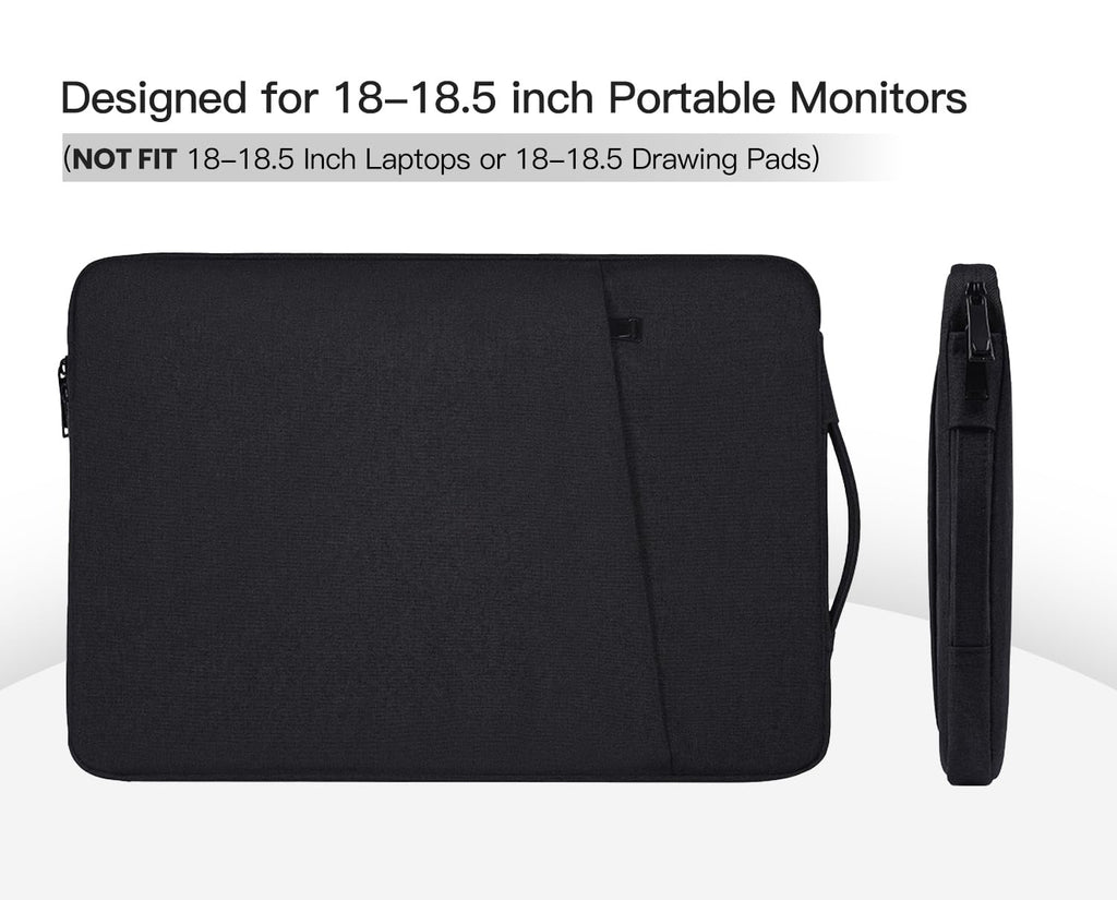 15.6 Inch Portable Monitor Case, Protective Carrying Sleeve Compatible with KYY MNN InnoView Most 16.1/15.6 in Monitors, Water Resistant Monitors Bag with Accessory Pocket, Black