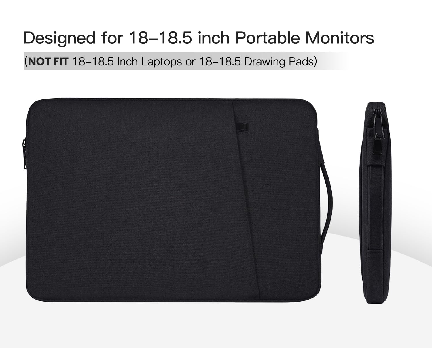 15.6 Inch Portable Monitor Case, Protective Carrying Sleeve Compatible with KYY MNN InnoView Most 16.1/15.6 in Monitors, Water Resistant Monitors Bag with Accessory Pocket, Black
