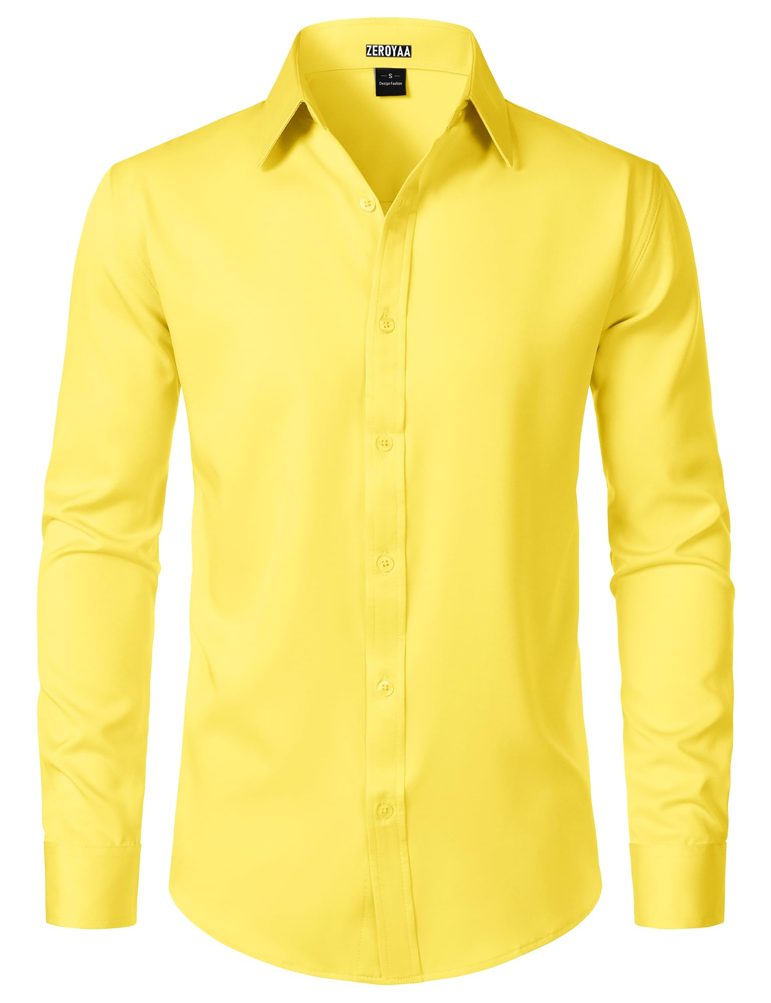 ZEROYAA Men's Wrinkle Free Long Sleeve Dress Shirt Business Casual Modern Slim Fit Button Down Shirts for Wedding and Office