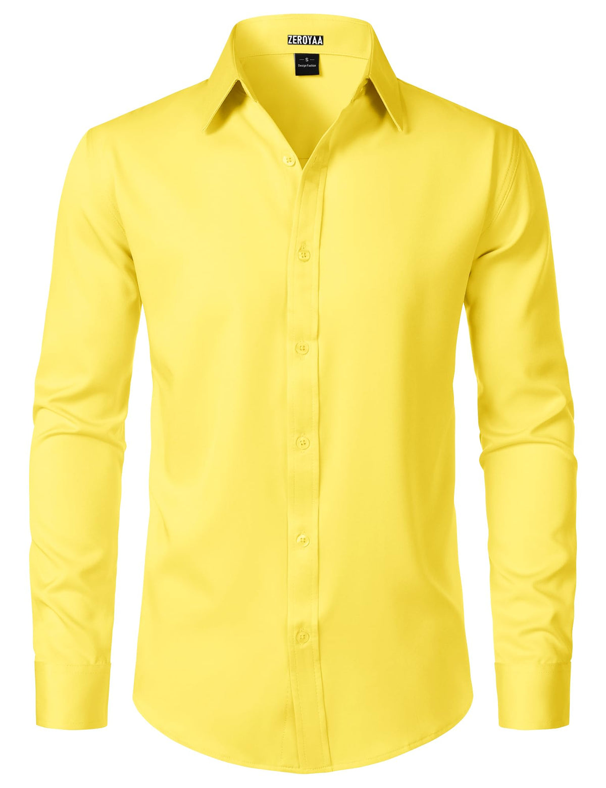 ZEROYAA Men's Wrinkle Free Long Sleeve Dress Shirt Business Casual Modern Slim Fit Button Down Shirts for Wedding and Office