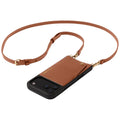 Bandolier Emma Crossbody Wallet Phone Case for iPhone 15 Pro Max. 100% Genuine Pebble Leather. Adjustable & Removable Crossbody Strap. Card Holder with Snap Closure. Black with Gold Hardware