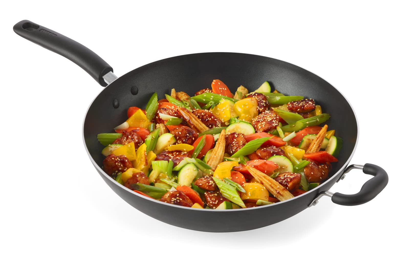 T-Fal Ultimate Hard Anodized Nonstick Fry Pan With Lid 12 Inch, Oven Broiler Safe 400F, Lid Safe 350F, Cookware, Pots and Pans, Kitchen Frying Pans, Skillets, Home, Dishwasher Safe, Onyx