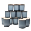SHOWIN 10 OZ Thick Candle Jars for Making Candles 15 Pcs, Empty Jars with Wood Lids for Candle Making, Sample Container, Inner Black