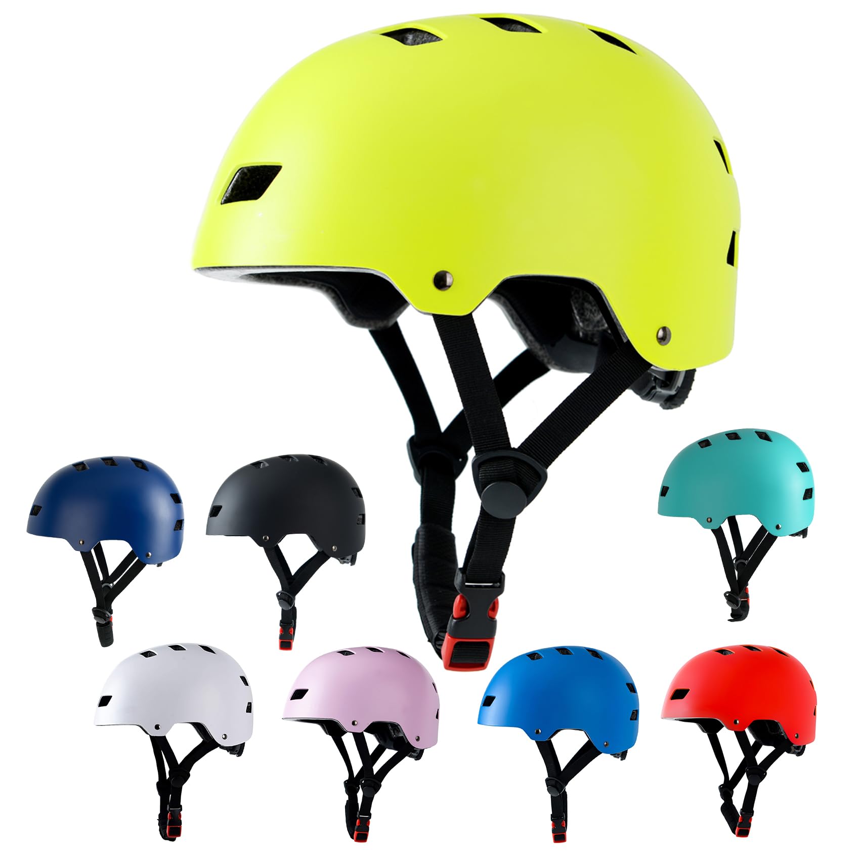 Bike Helmet 3 Sizes for Teenager Kids Youth Adults,Bavilk Skateboard Helmet Adjustable Multi-Sport Bicycle Cycling Scooter Roller Skate Inline Skating Rollerblading for Girls Boys Women Men Teen