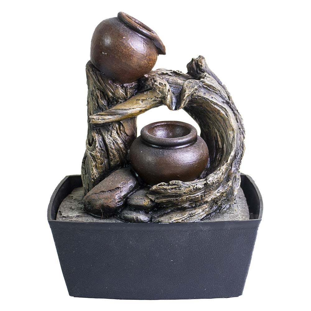 Ferrisland Tabletop Water Fountain, Zen Meditation Indoor Waterfall Fountain, Heart Shape Decoration with LED Light for Home Office Bedroom Relaxation Decor, Gift Ideas