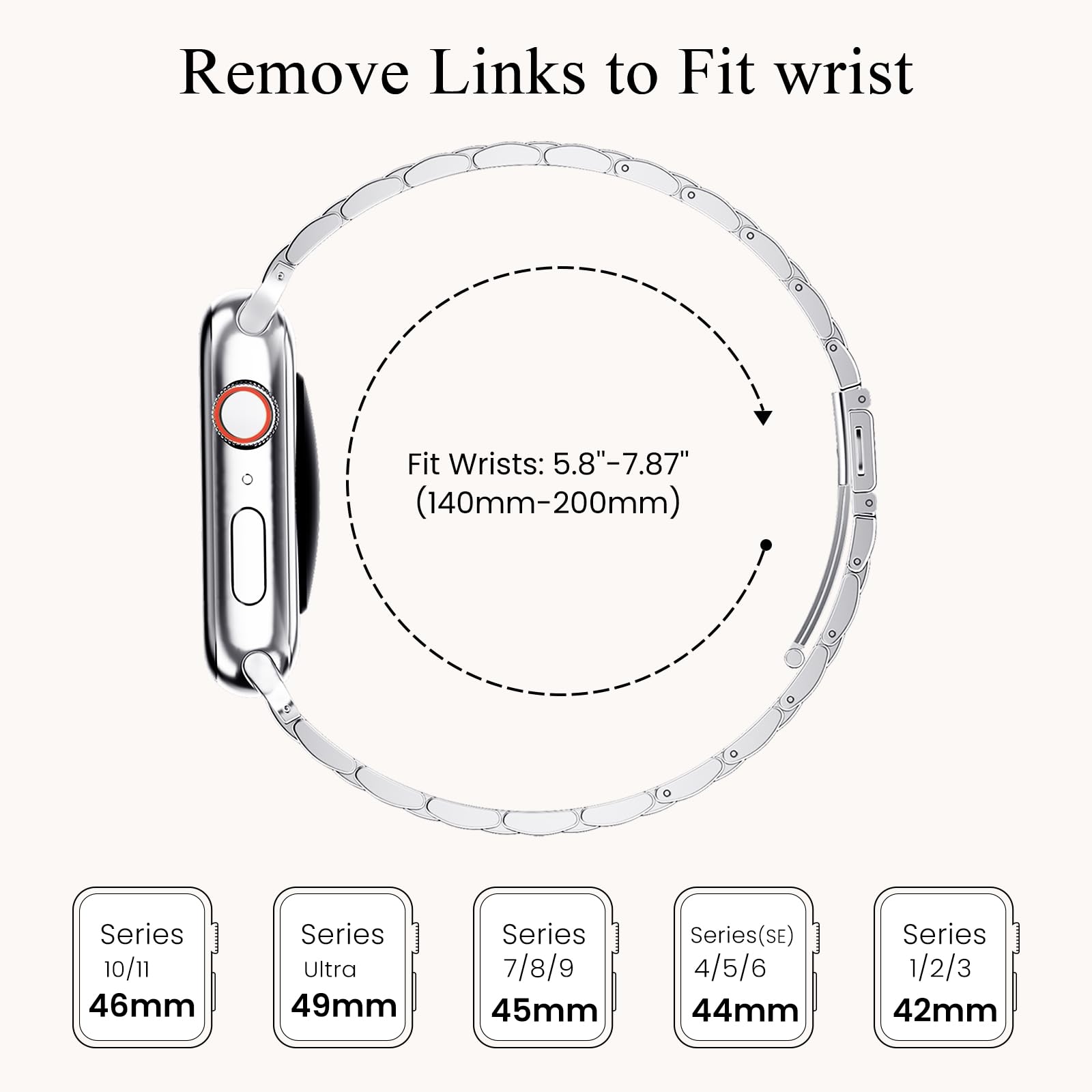 STIROLL Thin Replacement Band Compatible for Apple Watch 38mm 40mm 41mm 42mm(Series 11 10), Stainless Steel Metal Wristband Women Men for iWatch Ultra SE Series 9 8 7 6 5 4 3 2 1, Black
