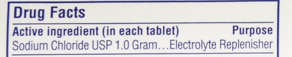 Sodium Chloride Tablets 1 Gm, USP Normal Salt Tablets - 100 Tablets
