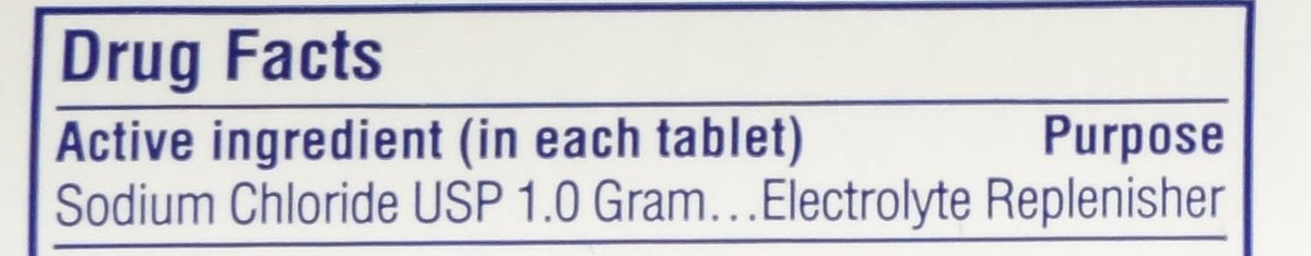 Sodium Chloride Tablets 1 Gm, USP Normal Salt Tablets - 100 Tablets
