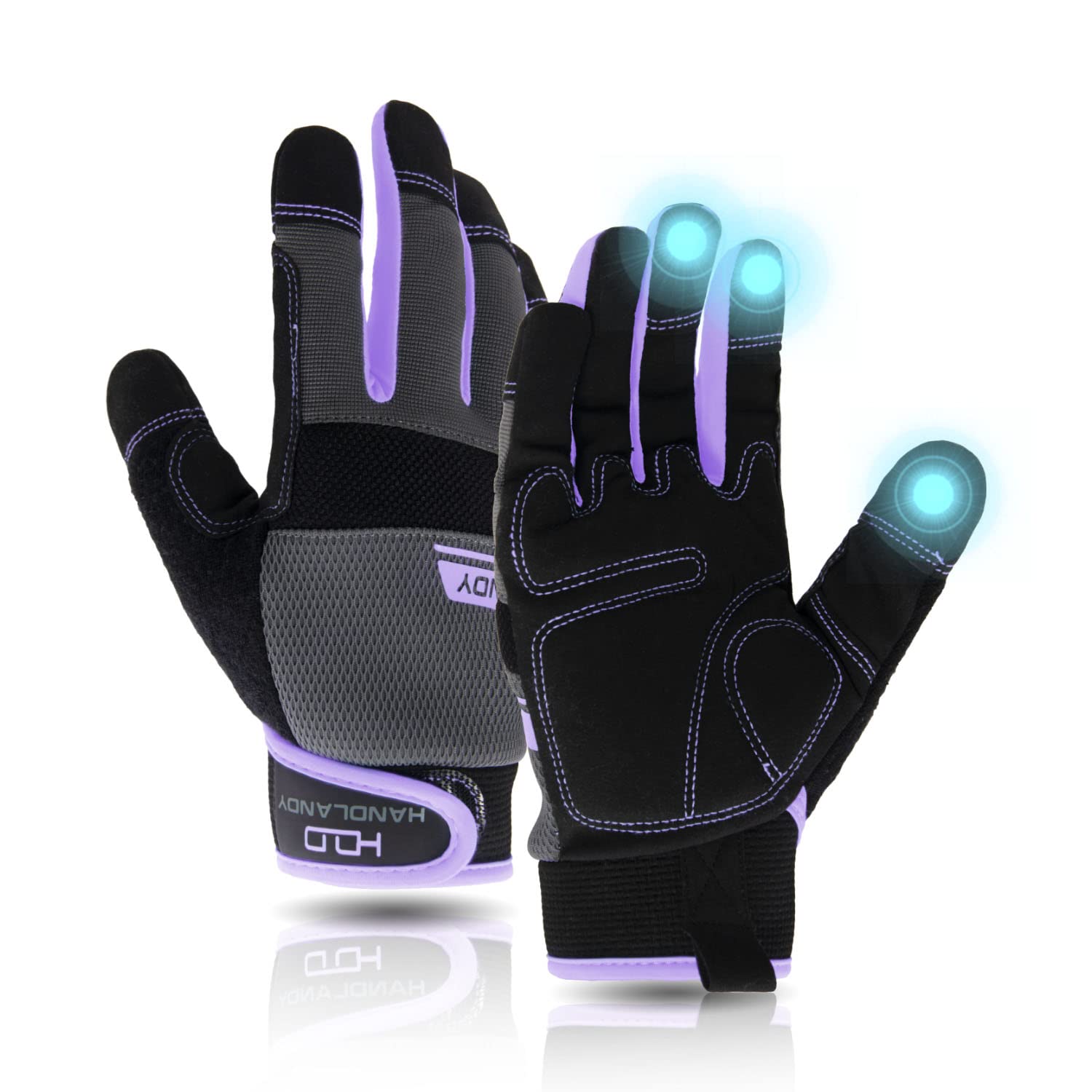 AIGEVTURE Safety Work Gloves Mens & Women, Light Duty Mechanic Gloves Touch Screen, Gardening Work Gloves with Grip,High Dexterity