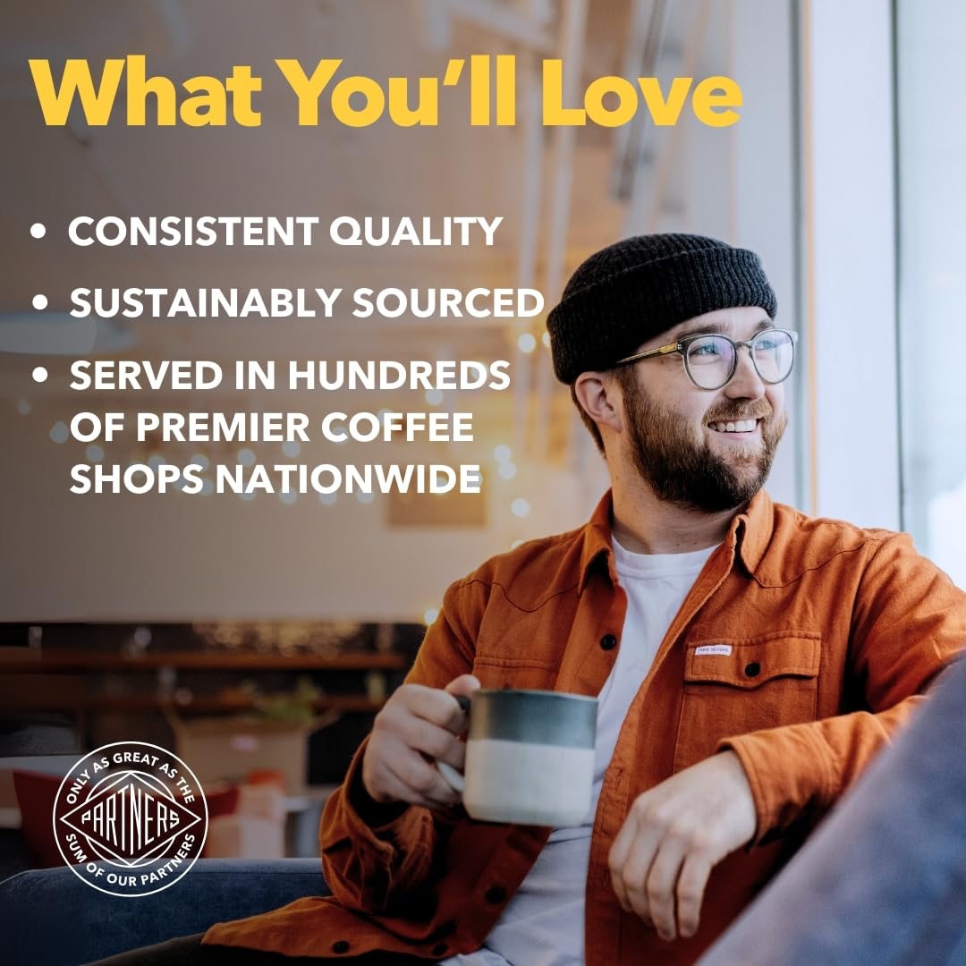 PARTNERS COFFEE ROASTERS - Whole Bean Coffee (Bedford - Espresso, Medium Roast) 12oz - Fruity, Complex, Espresso - Whole Coffee Beans - Lab Tested for Mycotoxins & Heavy Metals - Hand Roasted in NYC