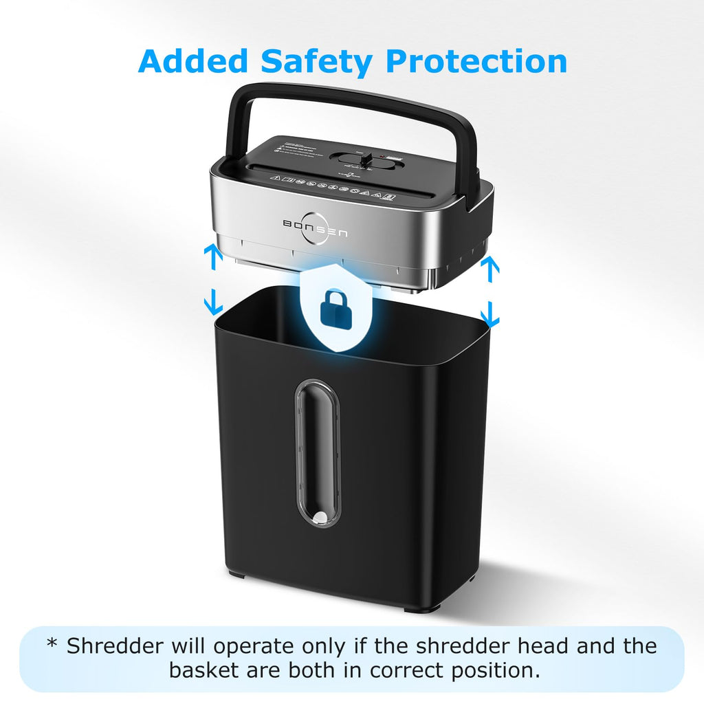 BONSEN Shredder for Home Office, 4 Gallons 8-Sheet Cross Cut Credit Card Shredder, Small Paper Shredder for Home Use, High Security Level P-4, ETL Certification (S3101)