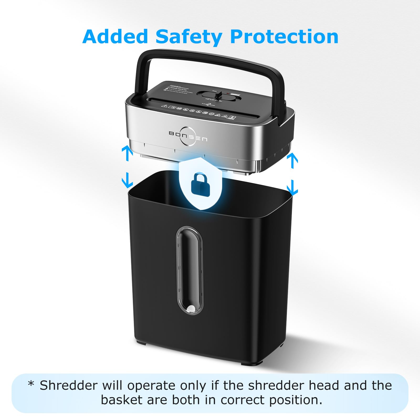 BONSEN Shredder for Home Office, 4 Gallons 8-Sheet Cross Cut Credit Card Shredder, Small Paper Shredder for Home Use, High Security Level P-4, ETL Certification (S3101)