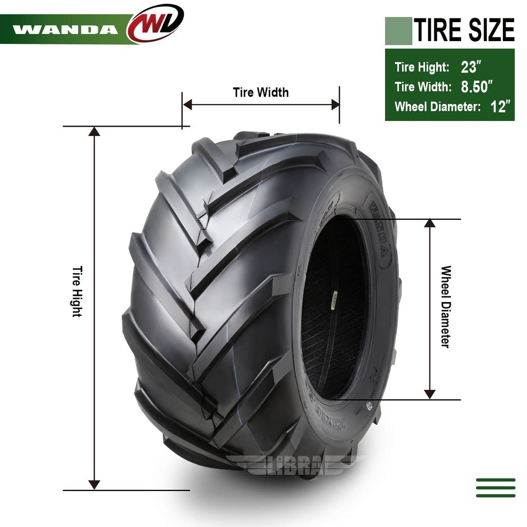 WANDA 11x4-5 Zero Turn Lawn Mower Utility Cart Turf Tire 11x4x5 11x4.00-5/4 Ply - 13204