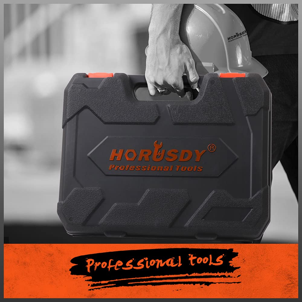 HORUSDY Large Wrench Set with Rolling Pouch | Metric | 6-Piece | 23mm, 24mm, 26mm, 27mm, 30mm, 32mm | 12 Point | Chrome Vanadium Steel
