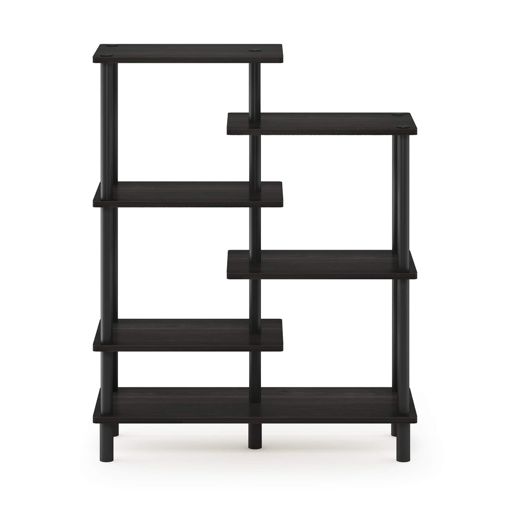 Furinno Turn-N-Tube 4-Tier Design Display Rack, Espresso/Black