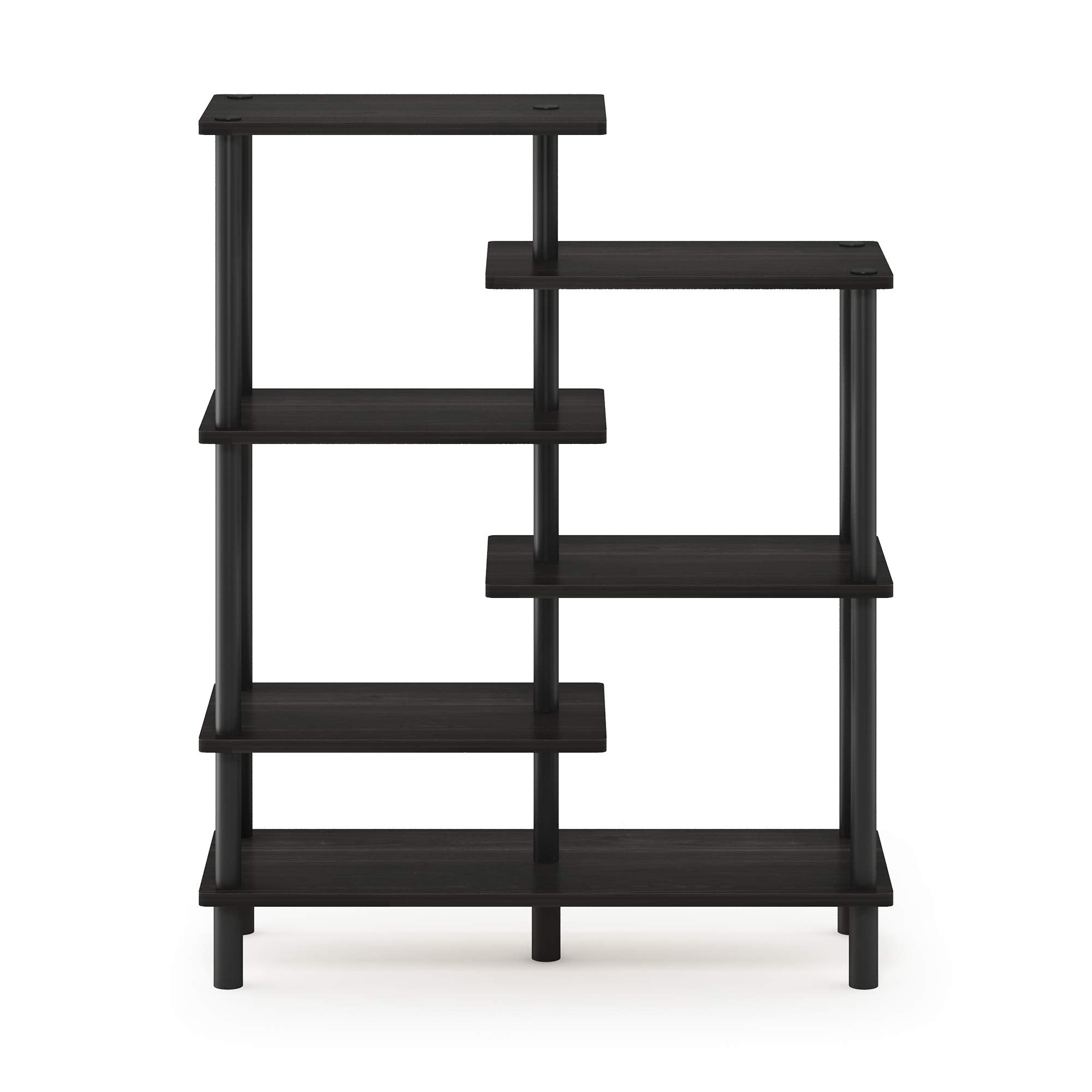 Furinno Turn-N-Tube 4-Tier Design Display Rack, Espresso/Black