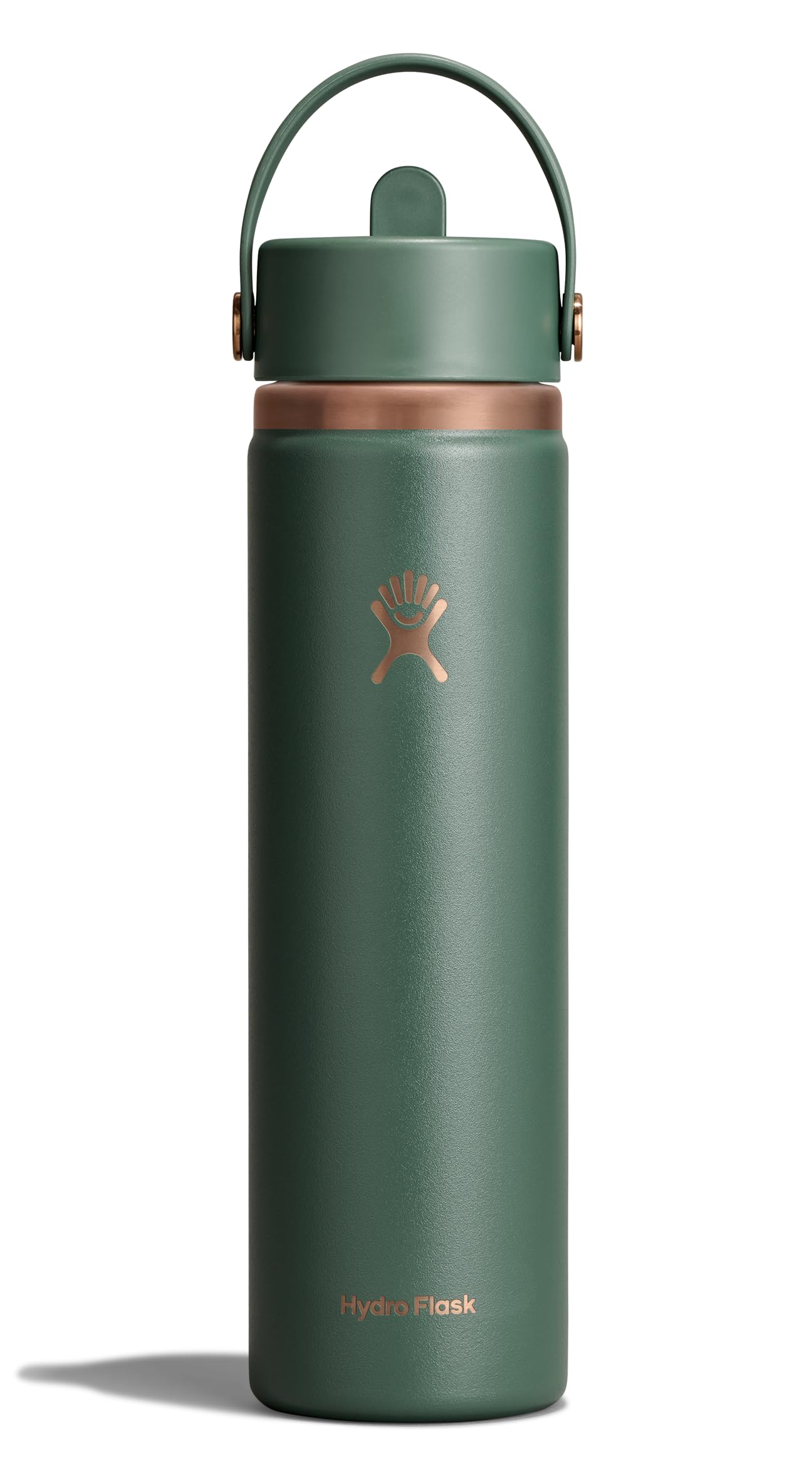 Hydro Flask Water Bottle - Insulated Stainless Steel - Wide Straw Lid, Non Spill, Leakproof in 24 Oz Forest Green Arc