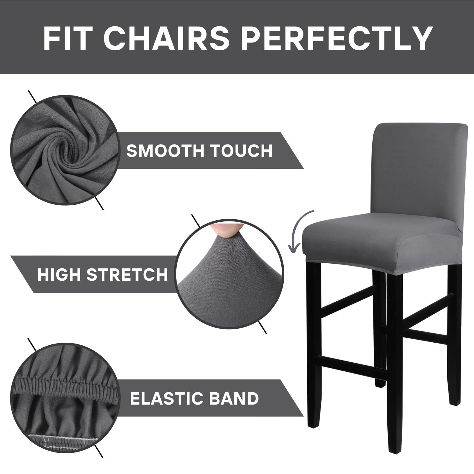 SearchI Bar Stool Covers Set of 2, Stretch Washable Barstool Seat Covers, Counter Height Chair Covers for Kitchen Dining Room Cafe (Ball Flower)