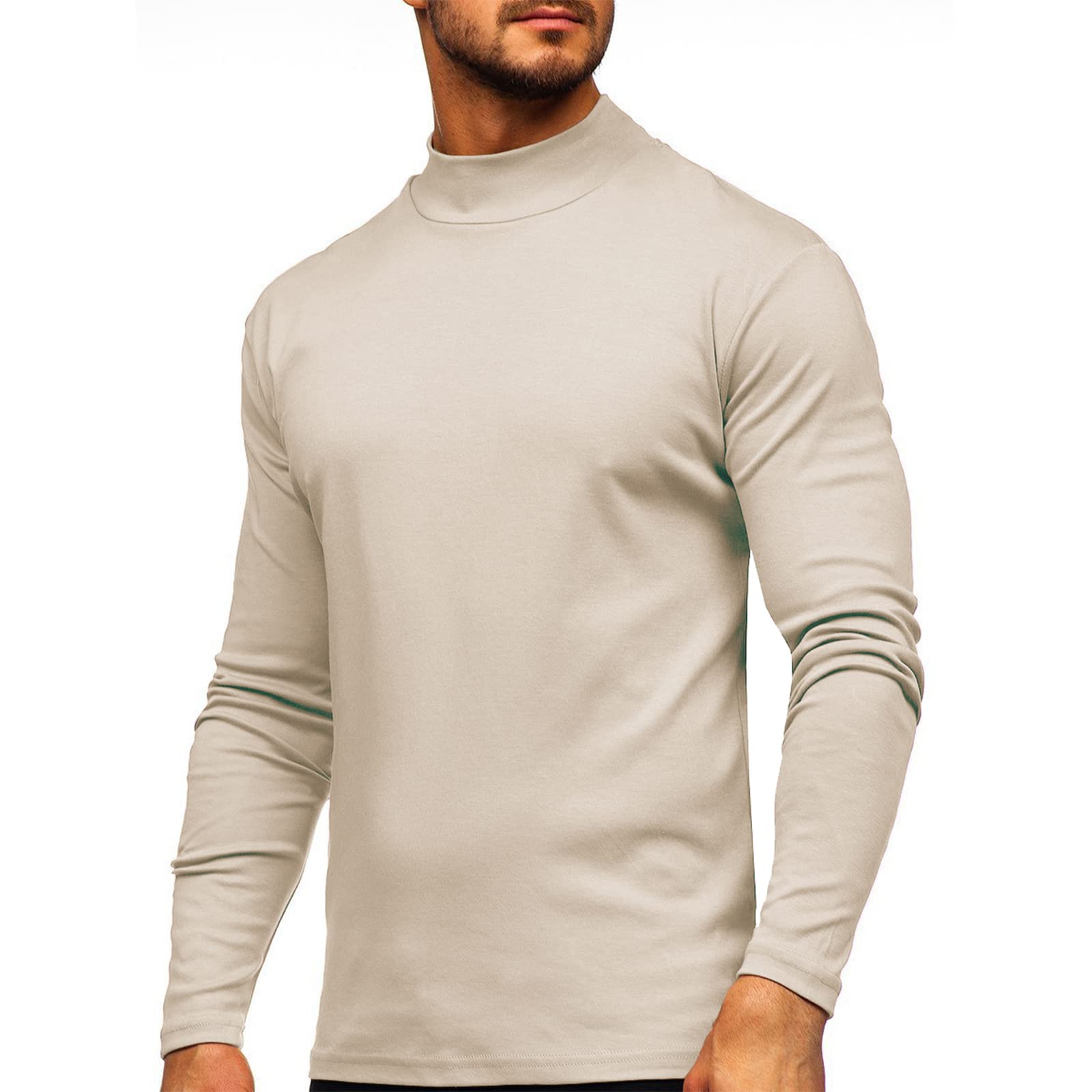 Rela Bota Mens Half Turtleneck Long Sleeve Pullover Basic Designed Undershirt Stretch Slim Fit Sweaters