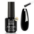 Beetles 2Pcs 15ml Gel Base and Top Coat Set - Upgrade No Wipe Extra Glossy Top Coat Finish for Gel Nail Polish, Soak Off UV/LED Lamp Needed, Essentials for Long-Lasting Manicure Kit