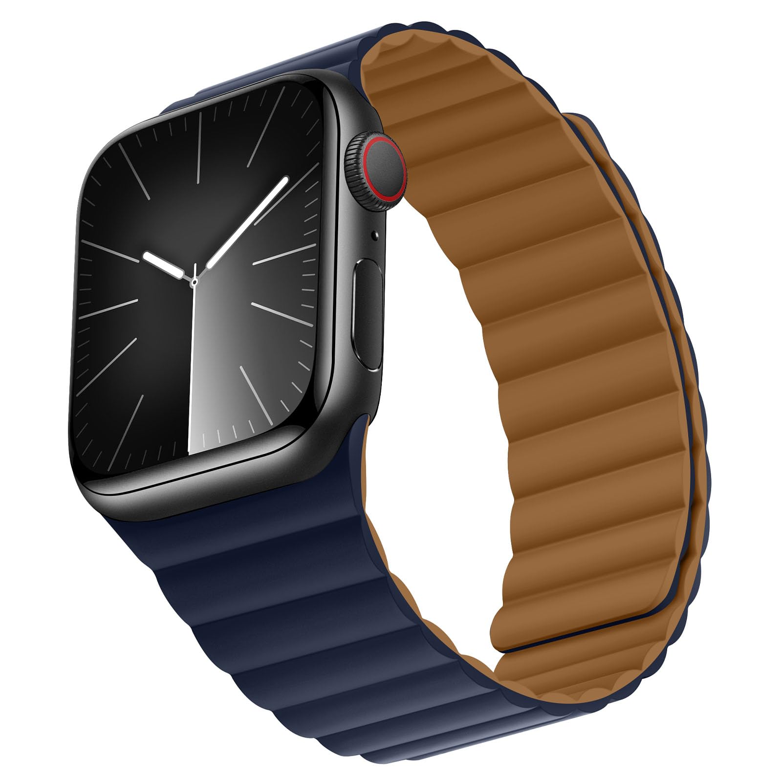 Bisikor Compatible with Apple Watch Band 49 46 45 44 42 41 40 38mm, Double Sided Wearable Silicone Magnetic Strap for iWatch Ultra SE Series 11 10 9 8 7 6 5 4 3 2 1 (38/40/41/42, Beige/Gray)