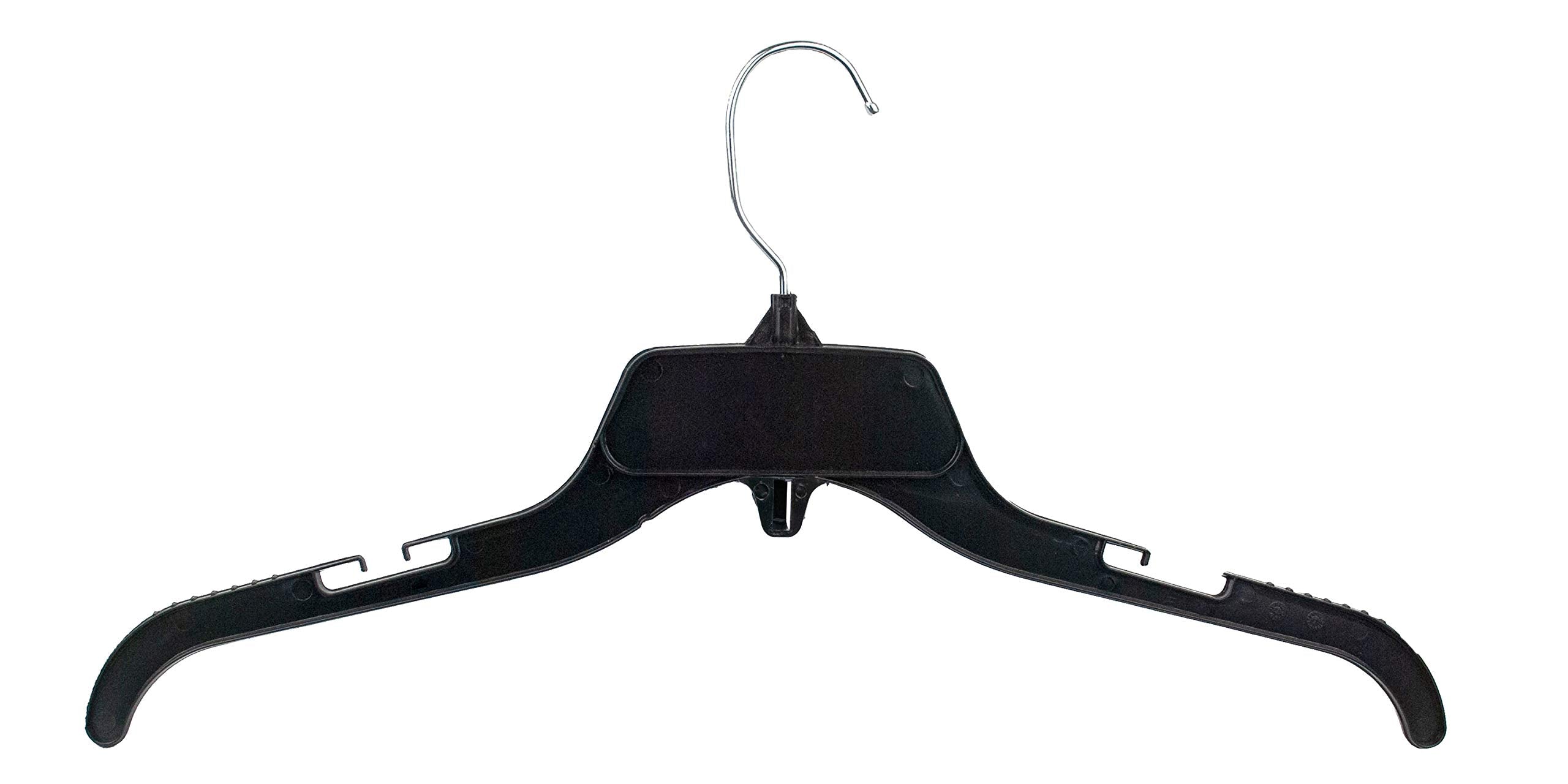 HangOn Shirt Hangers Recycled Plastic with Notches, Black, 17 Inch Pack of 25