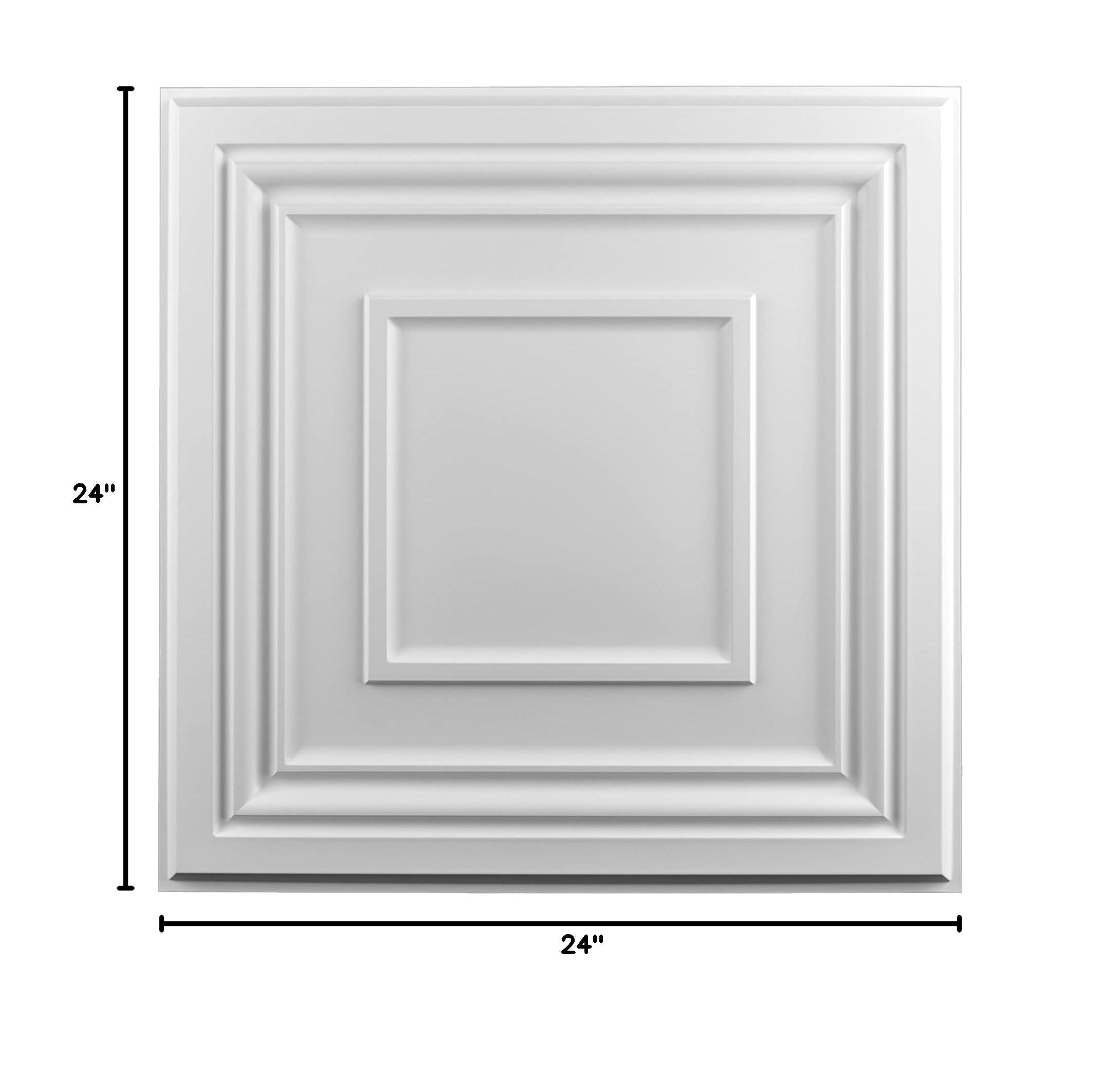Art3d Drop Ceiling Tiles 24x24in. (12-Pack, 48 Sq.ft), Wainscoting Panels Glue Up 2ft x 2ft for Interior Décor in Living Room, Bedroom & Office, Star Black