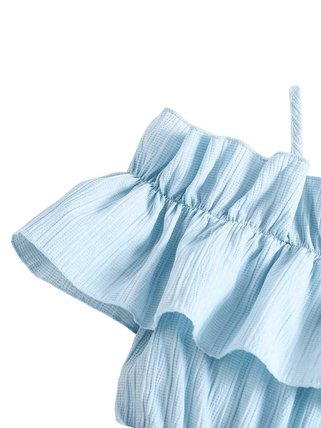 Floerns Girls Cold Shoulder Ruffle Trim Short Sleeve Belted A Line Midi Dress