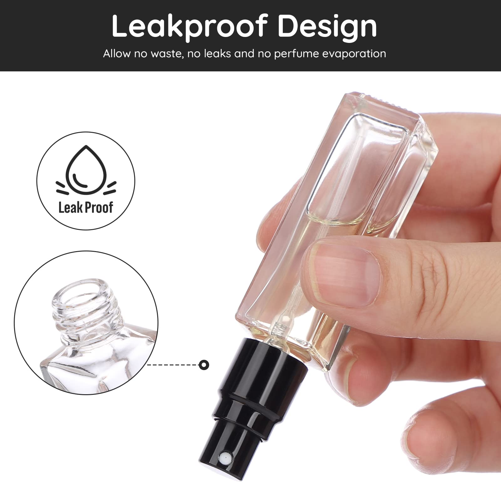 Segbeauty 0.34oz Mini Perfume Spray Bottles, 10Pack 10ml Glass Travel Perfume Atomizer Refillable, Small Empty Cologne Atomizer for Frangrance, Sample Cologne Bottles Sprayer with Refill Tool