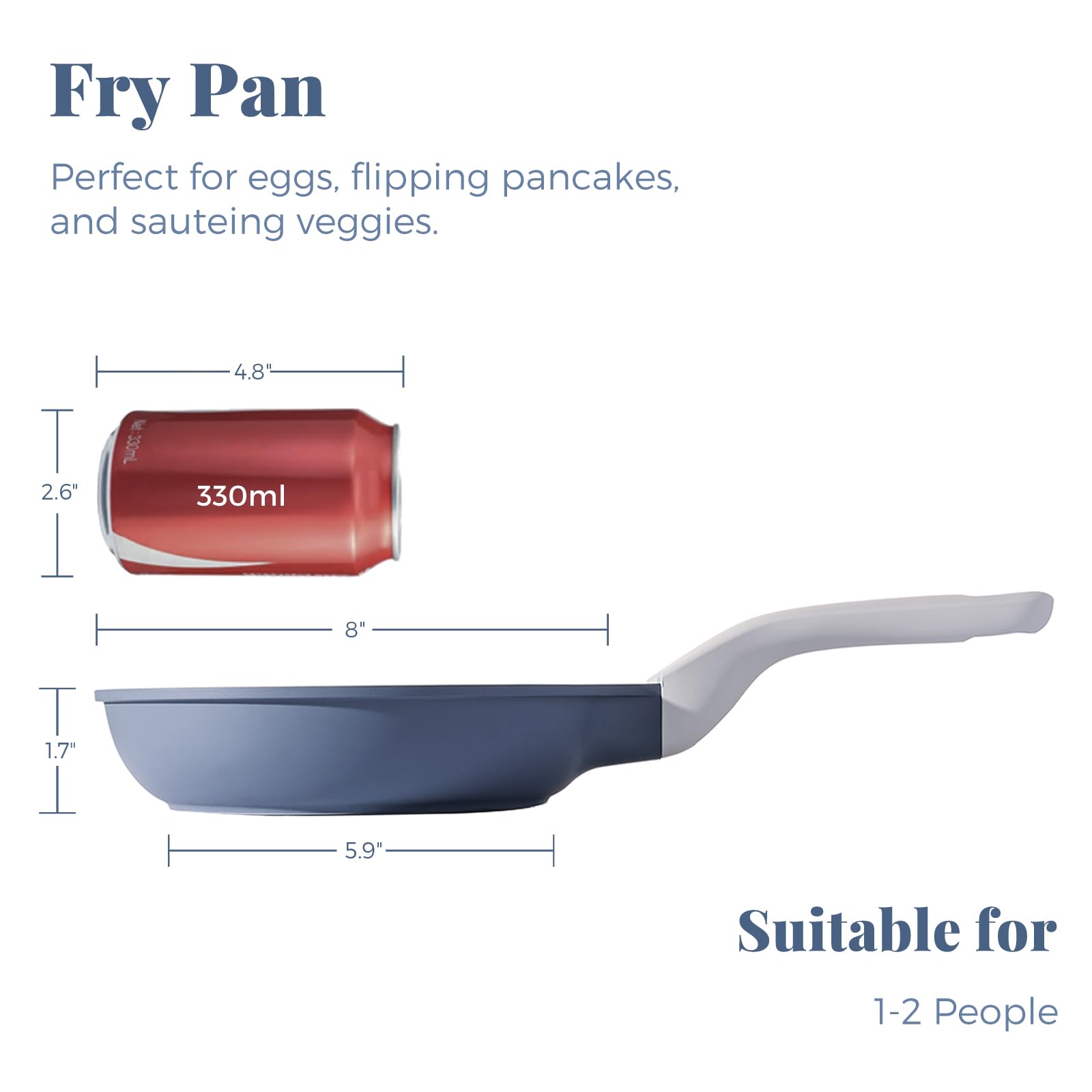 PRICUSIS Nonstick Frying Pan, 8/10/12 Inch Skillet with Stay Cool Handle, Fully Coated, Induction Compatible, 100% Dishwasher Safe, PFOA Free（10 Inch, Black Sesame）
