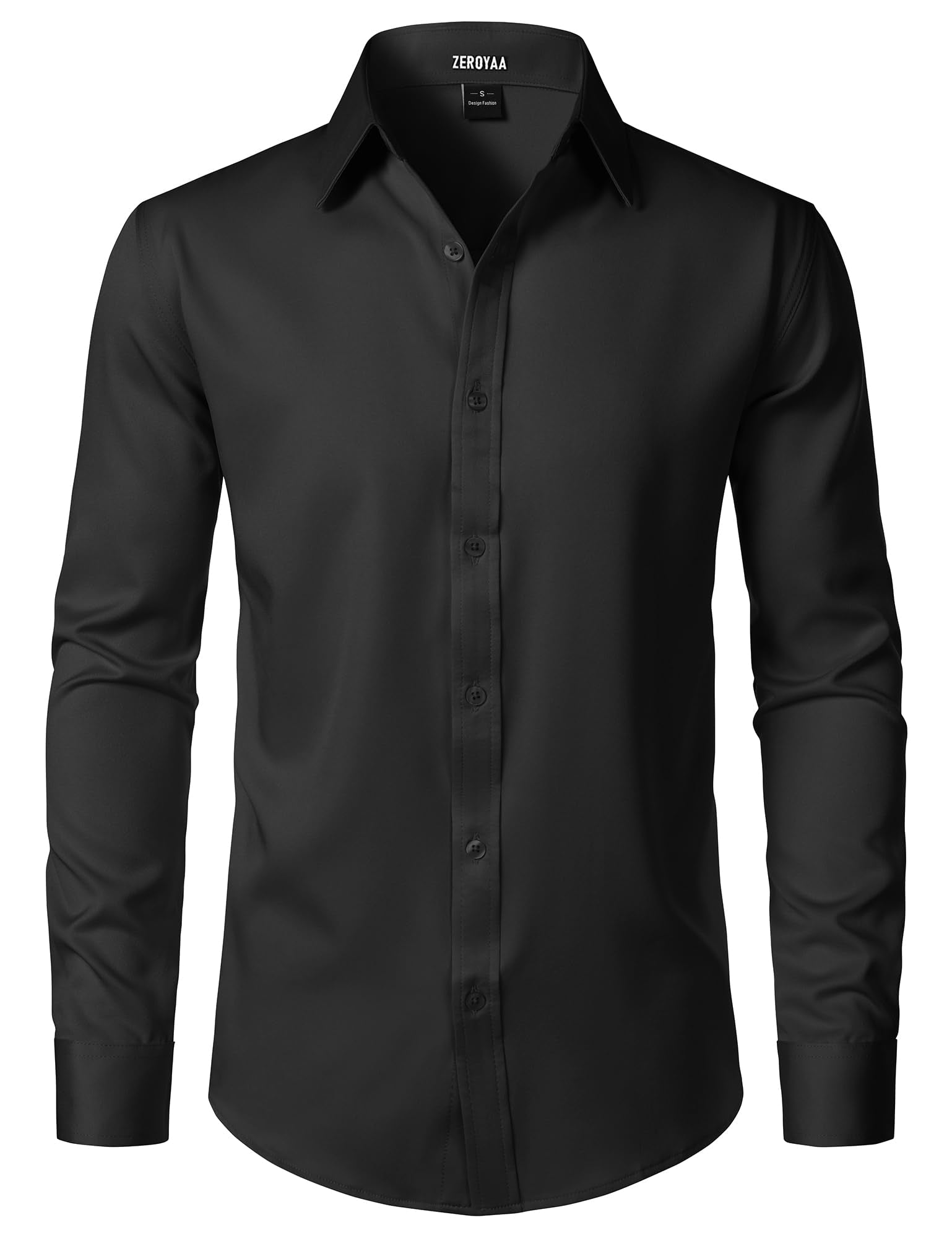 ZEROYAA Men's Wrinkle Free Long Sleeve Dress Shirt Business Casual Modern Slim Fit Button Down Shirts for Wedding and Office